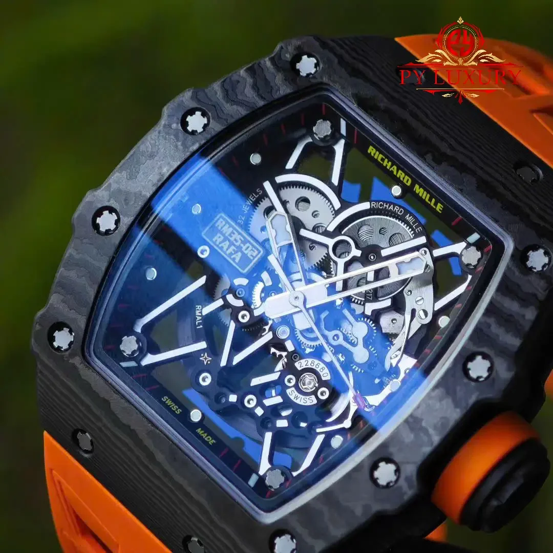 Richard Mille RM35-02 Rafael Nadal Custom Made 1:1 Black Carbon NTPT Vaucher Movement Exclusive Quality - 图片 7