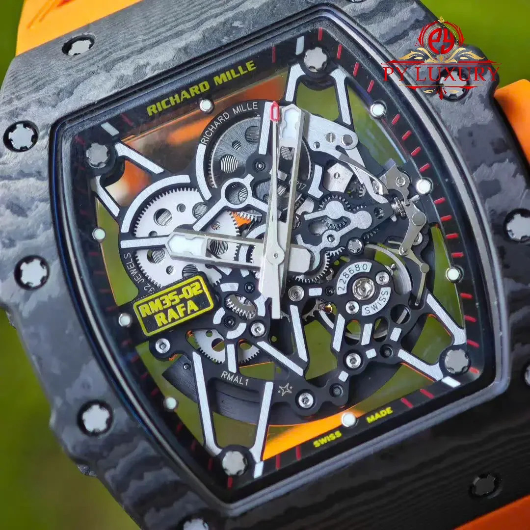 Richard Mille RM35-02 Rafael Nadal Custom Made 1:1 Black Carbon NTPT Vaucher Movement Exclusive Quality - 图片 8