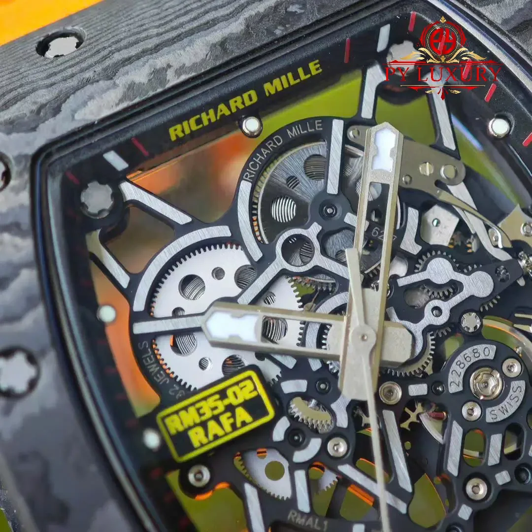 Richard Mille RM35-02 Rafael Nadal Custom Made 1:1 Black Carbon NTPT Vaucher Movement Exclusive Quality - 图片 9