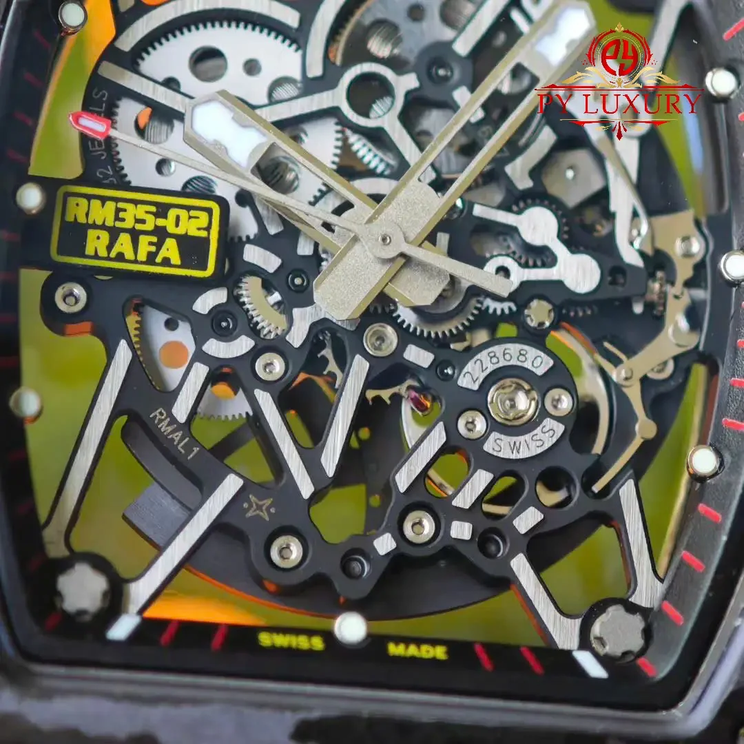 Richard Mille RM35-02 Rafael Nadal Custom Made 1:1 Black Carbon NTPT Vaucher Movement Exclusive Quality - 图片 11