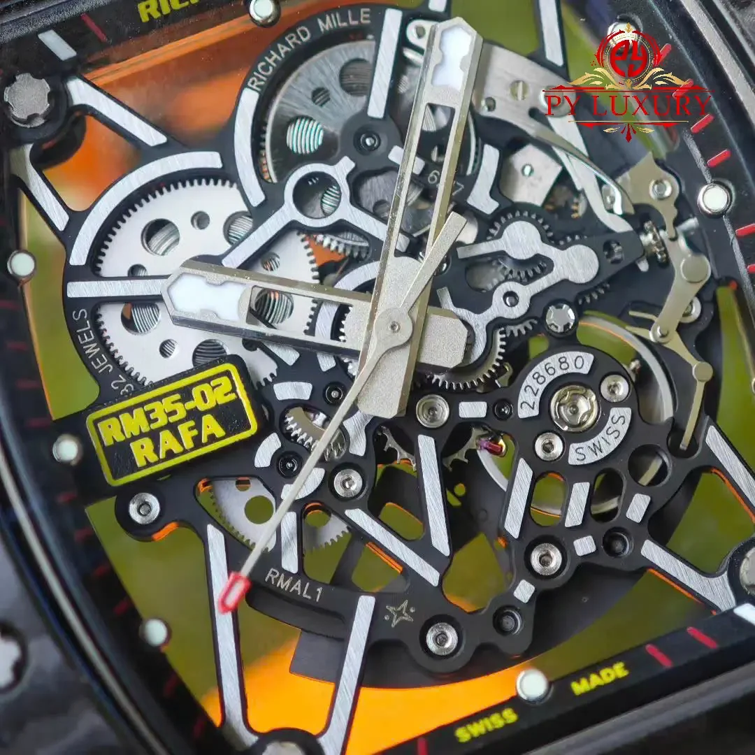 Richard Mille RM35-02 Rafael Nadal Custom Made 1:1 Black Carbon NTPT Vaucher Movement Exclusive Quality - 图片 12