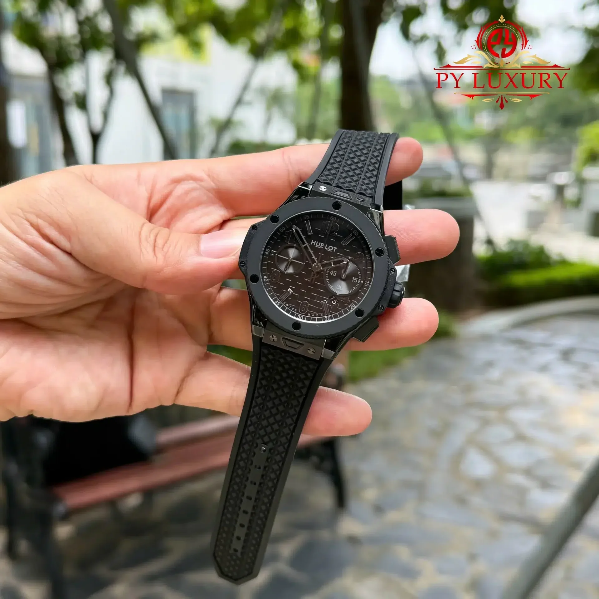 Hublot Big Bang Chronograph Ceramic 20th Anniversary All Black Best Replica BBA 43mm - 图片 2