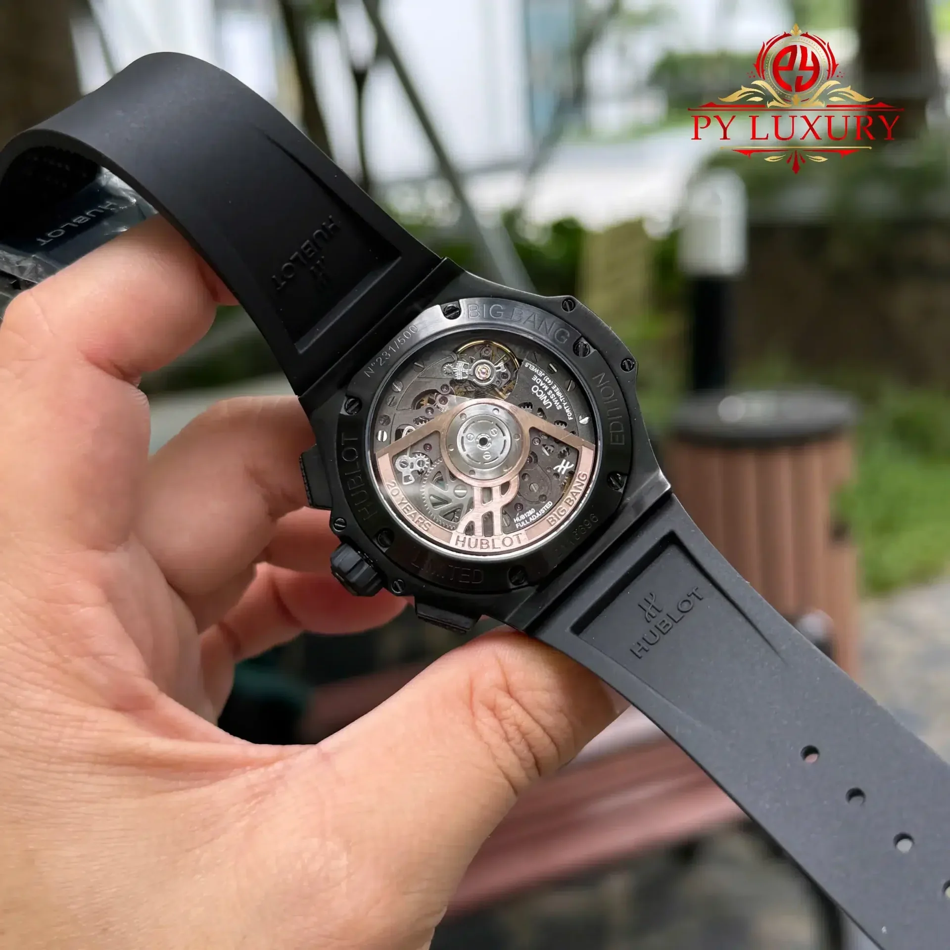 Hublot Big Bang Chronograph Ceramic 20th Anniversary All Black Best Replica BBA 43mm - 图片 9