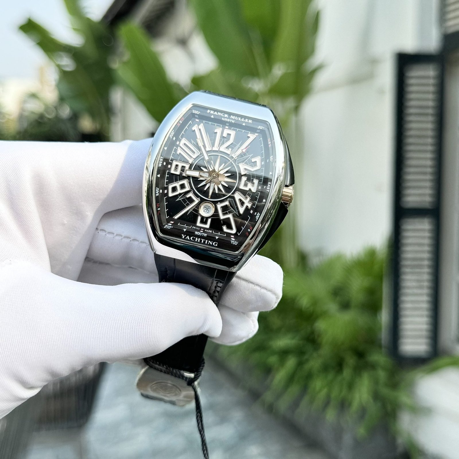 Franck Muller Vanguard V45 Yachting Black Dial Leather Strap 1:1 Replica ABF 45mm - 图片 3
