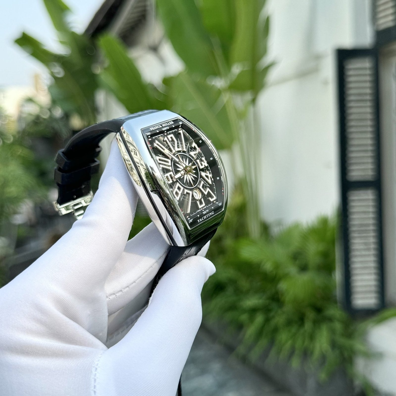 Franck Muller Vanguard V45 Yachting Black Dial Leather Strap 1:1 Replica ABF 45mm - 图片 5