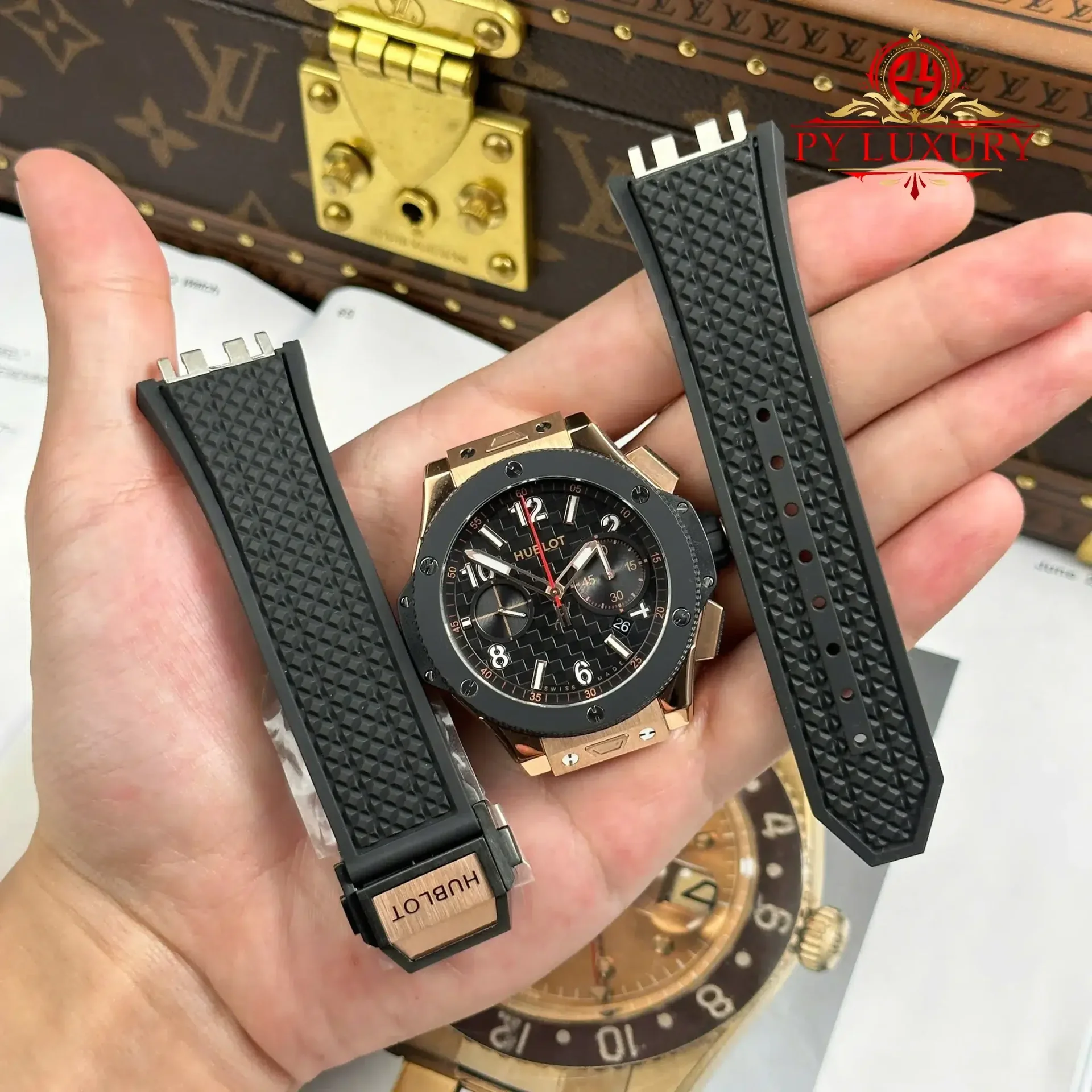 Hublot Big Bang Chronograph King Gold Ceramic 20th Anniversary Best Replica BBA 43mm - 图片 4