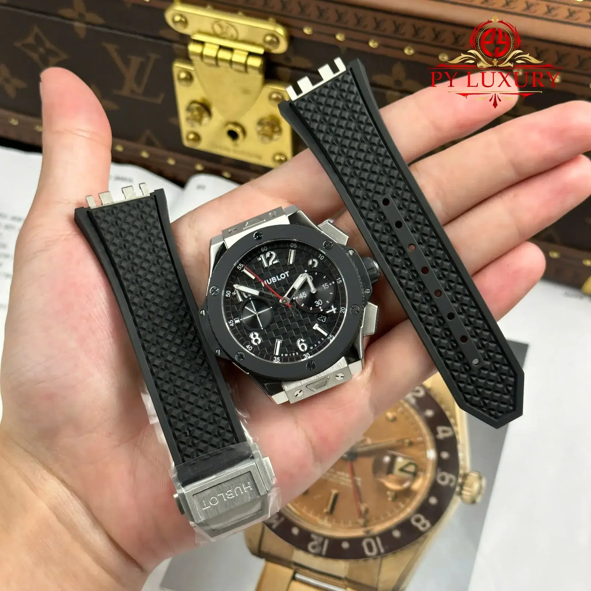 Hublot Big Bang Chronograph Titanium Ceramic 20th Anniversary Best Replica BBA 43mm - 图片 4