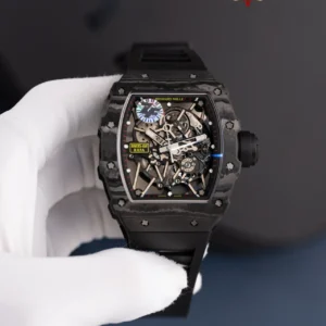 Richard Mille RM35-02 Rafael Nadal Black Carbon TPT Black Rubber Band Super Clone V7 ZF 49.94mm x 44.5mm