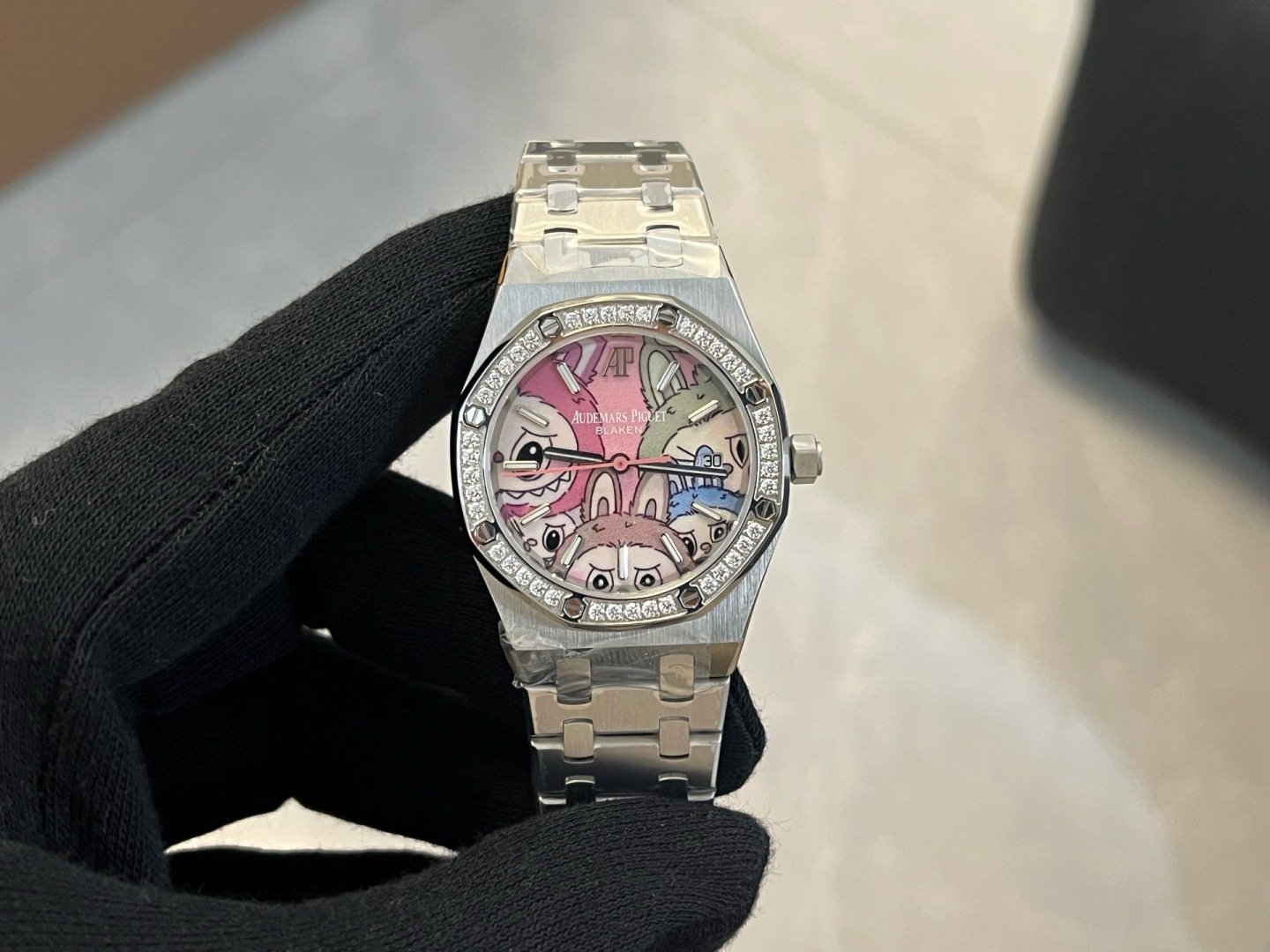 Audemars Piguet Royal Oak Lady Labubu Dial Diamond Bezel Best Replica OMF 34mm