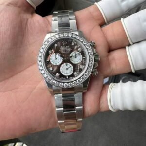 Rolex Daytona 126579RBR Custom Natural MOP Dial Moissanite Numerals Moissanite Bezel 1:1 Best Replica 40mm