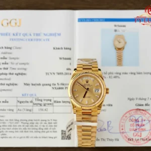 Rolex Day-Date 128238-0132 Champagne Diamond-set Dial 18K Gold Wrapped Best Replica 36mm