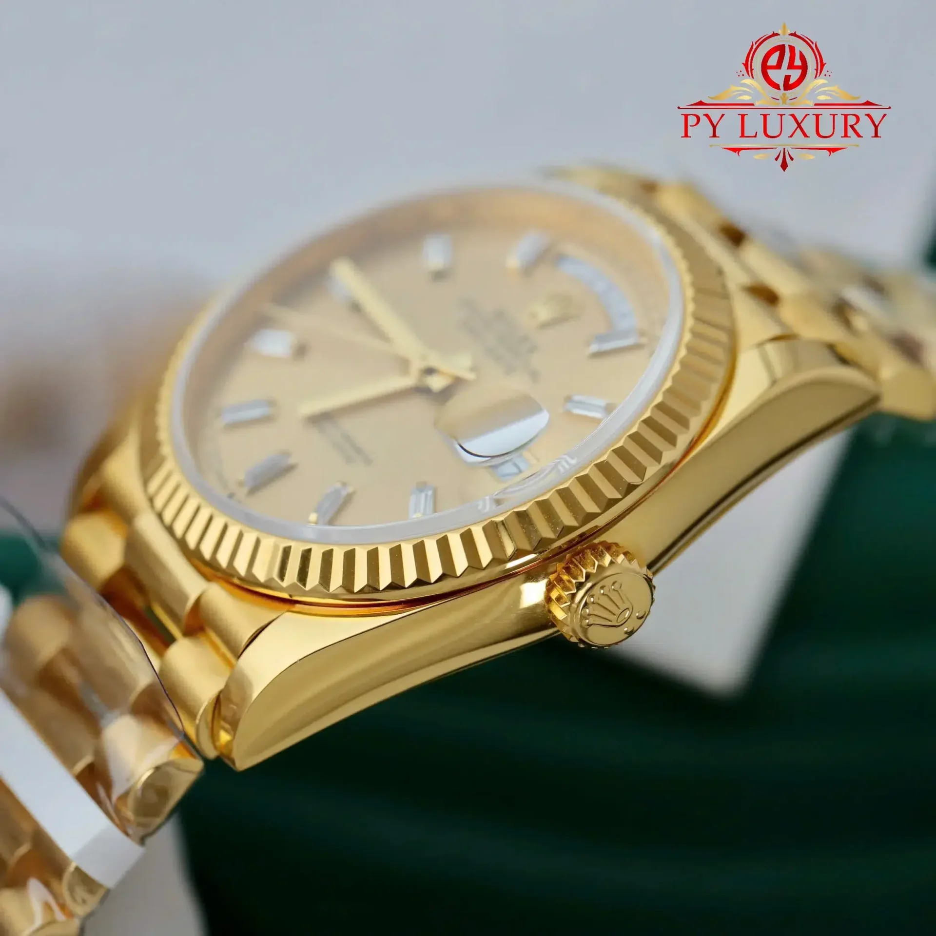 Rolex Day-Date 128238-0132 Champagne Diamond-set Dial 18K Gold Wrapped Best Replica 36mm - 图片 7
