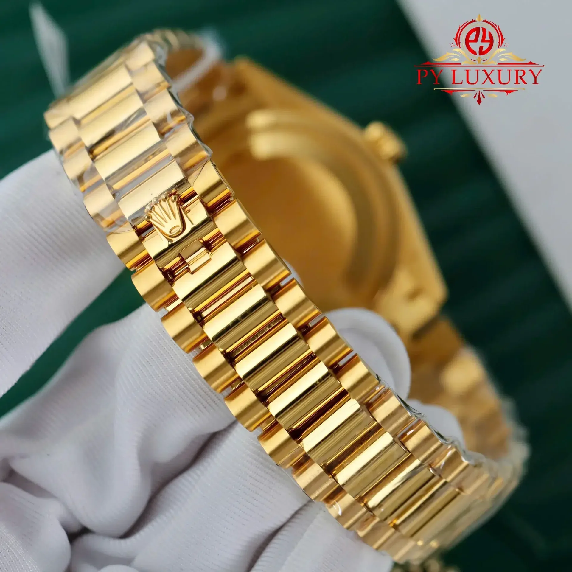 Rolex Day-Date 128238-0132 Champagne Diamond-set Dial 18K Gold Wrapped Best Replica 36mm - 图片 9