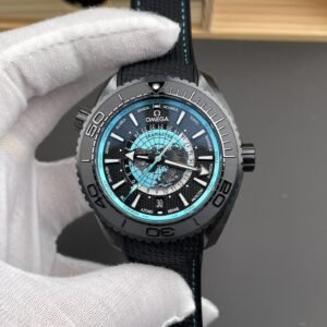 Omega Seamaster Planet Ocean 600M GMT Worldtimer Black & Blue Dial Best Replica VSF 45.5mm