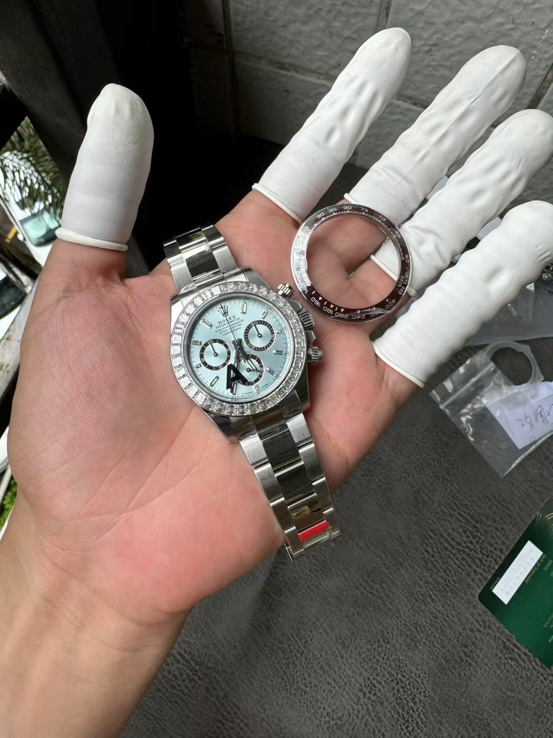 Rolex Daytona 126506 Ice-blue Baguette Dial Custom Baguette Moissanite Bezel 1:1 Best Replica 40mm - 图片 2