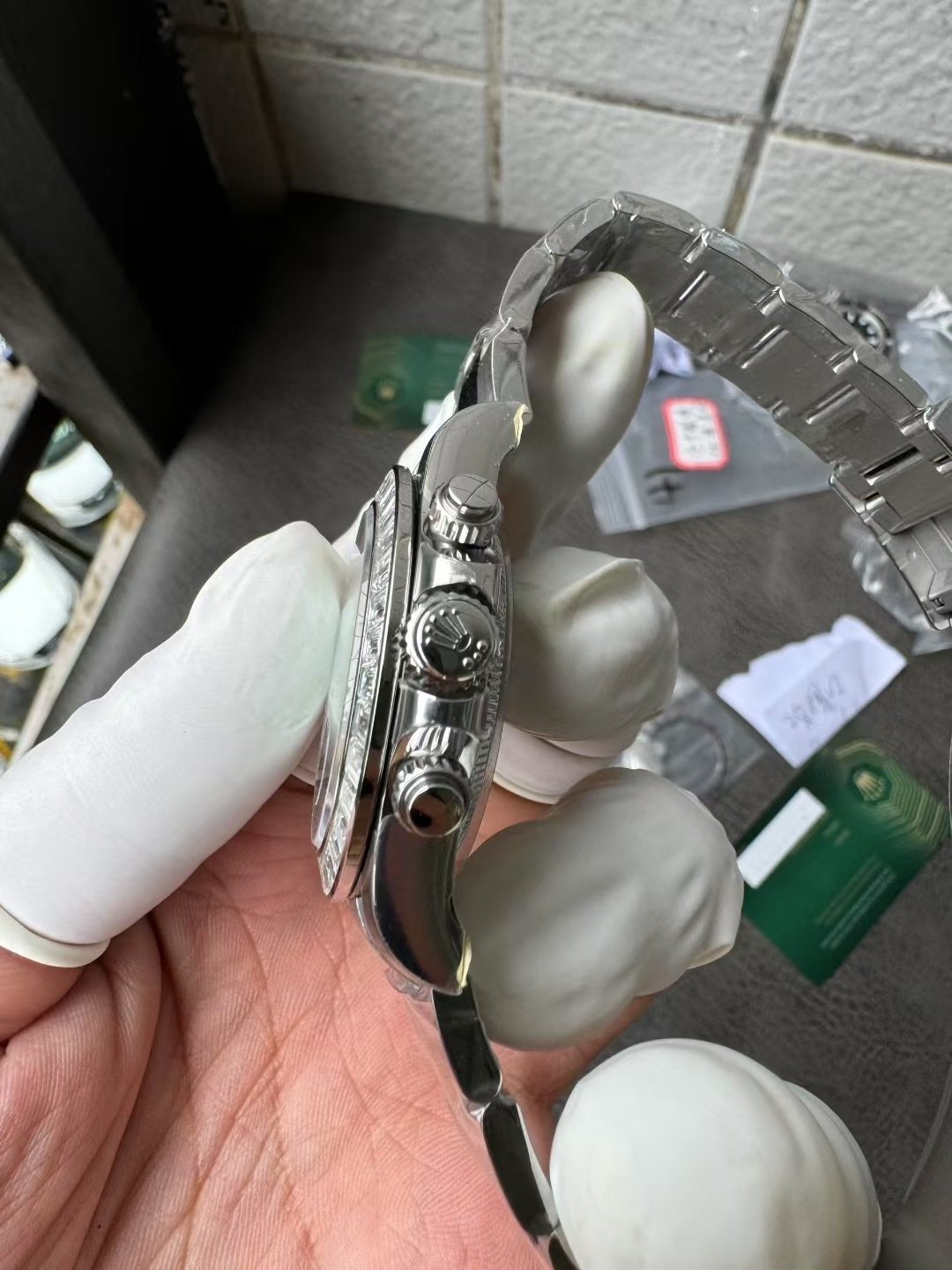 Rolex Daytona 126506 Ice-blue Baguette Dial Custom Baguette Moissanite Bezel 1:1 Best Replica 40mm - 图片 7