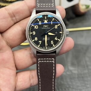IWC Pilot’s Watch Mark XVIII Heritage IW3270-06 Titanium Black Dial Brown Leather Band Best Replica 40mm