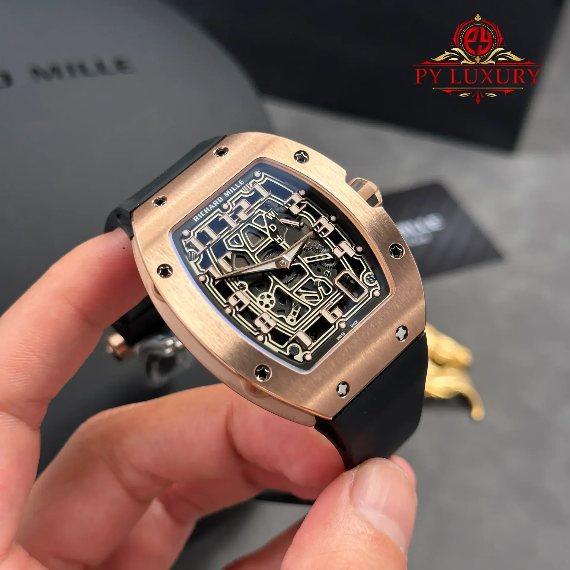 Richard Mille RM67-01 Rose Gold Automatic Extra-Flat Rubber Band Best Replica 1:1 VAF 38.7mm x 47.5mm - 图片 3