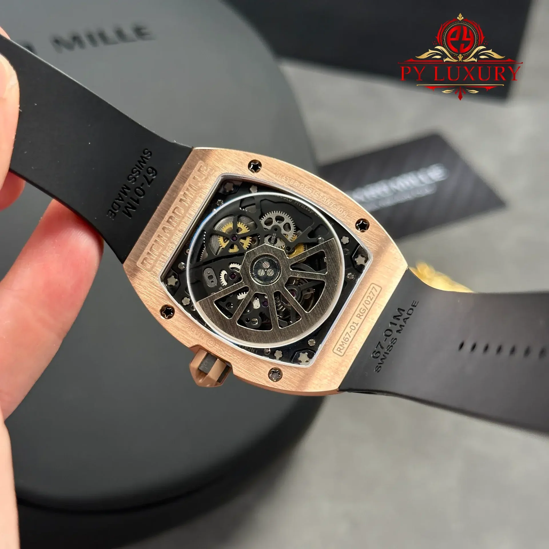 Richard Mille RM67-01 Rose Gold Automatic Extra-Flat Rubber Band Best Replica 1:1 VAF 38.7mm x 47.5mm - 图片 12