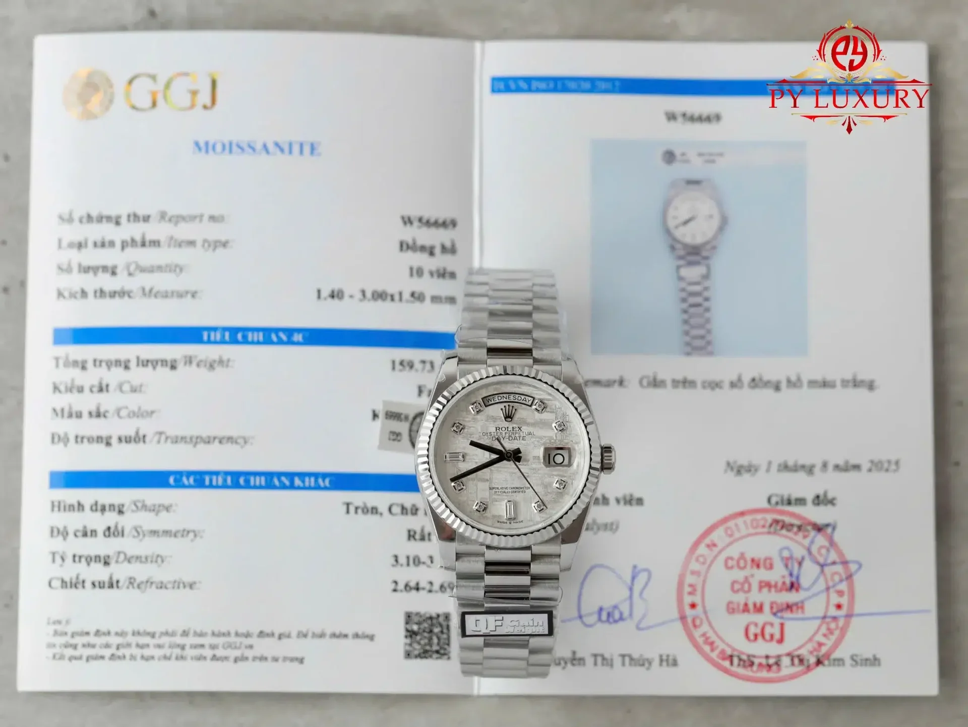 Rolex Day-Date 128239 Custom Natural Meteorite Dial Moissanite Numerals Gain Weight 1:1 Best Replica QF 36mm
