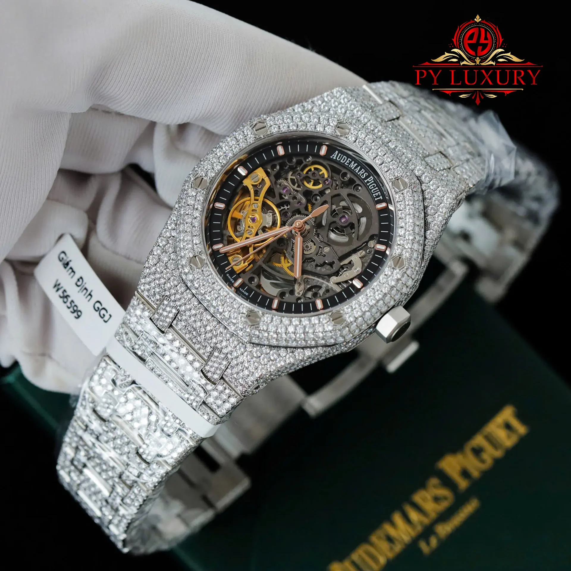 Audemars Piguet Royal Oak Openworked Skeleton Dial Iced Out Moissanite Best Replica THB 41mm - 图片 3