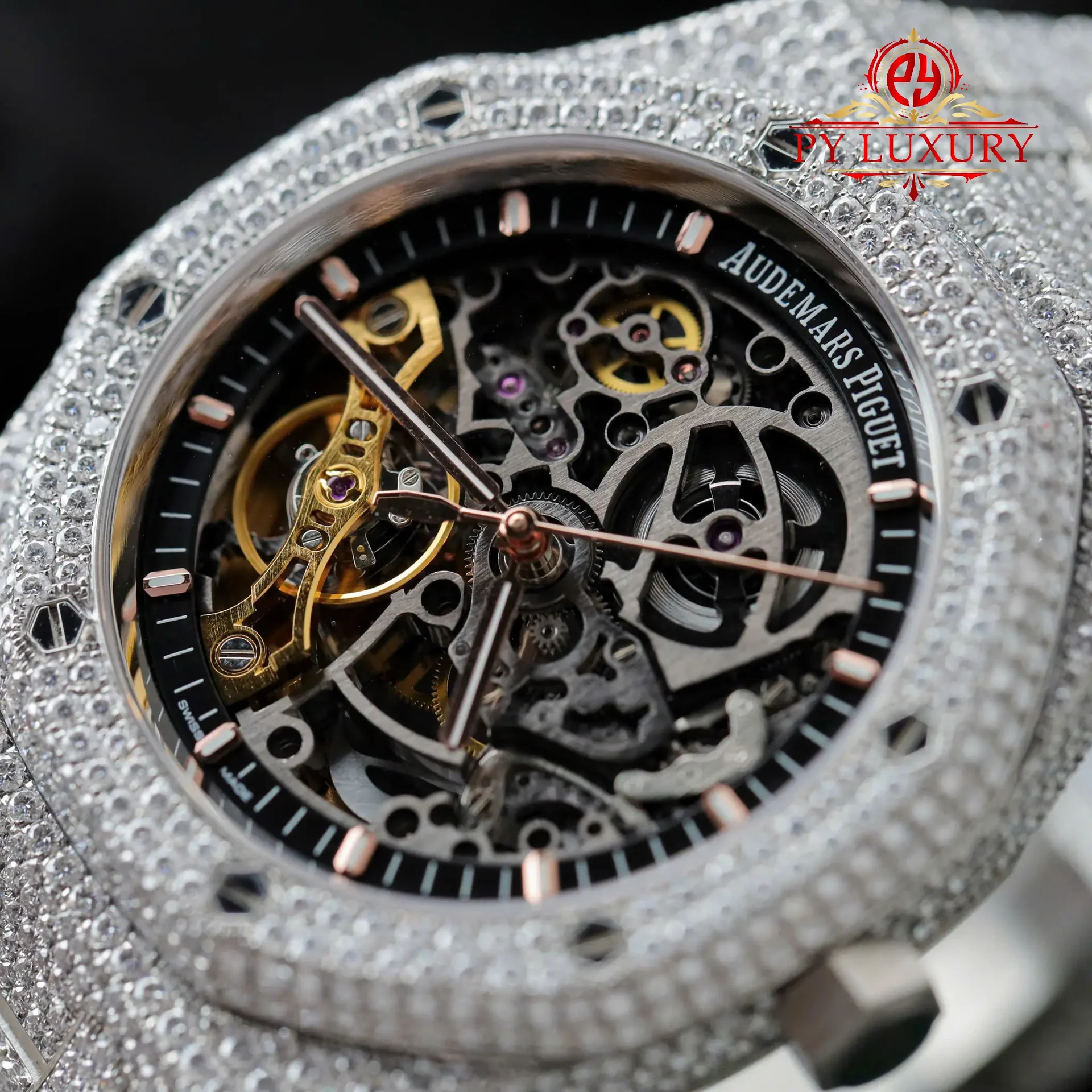 Audemars Piguet Royal Oak Openworked Skeleton Dial Iced Out Moissanite Best Replica THB 41mm - 图片 6