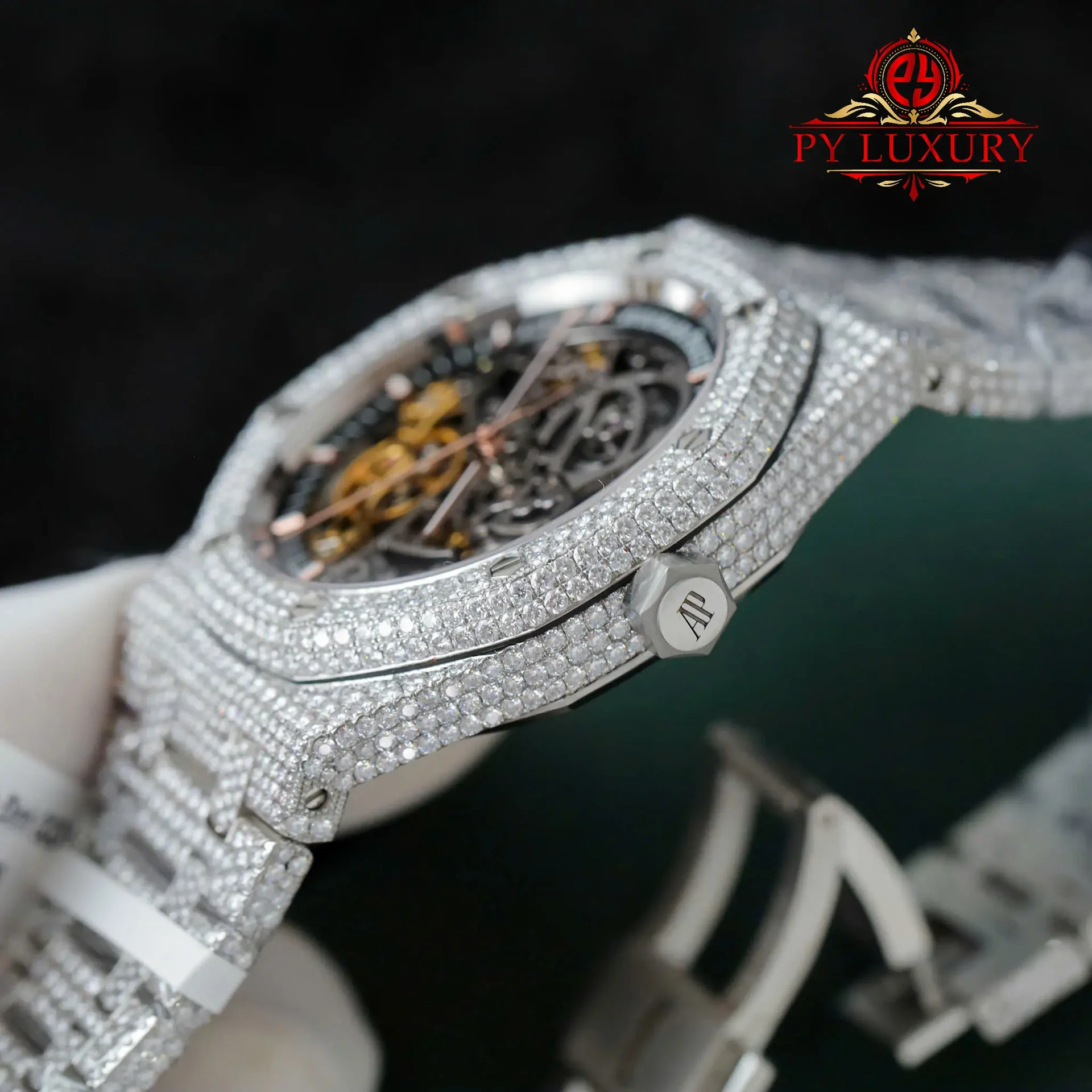 Audemars Piguet Royal Oak Openworked Skeleton Dial Iced Out Moissanite Best Replica THB 41mm - 图片 9