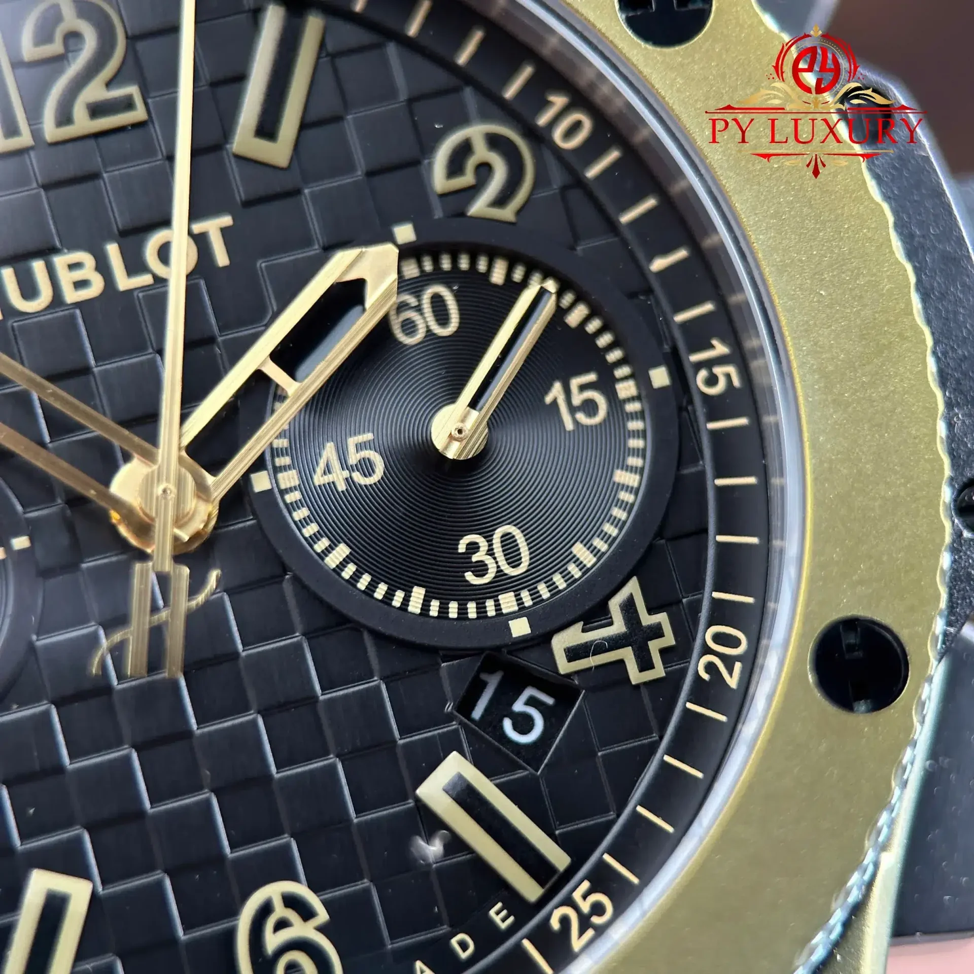Hublot Big Bang Chronograph 20th Anniversary Full Magic Gold Best Replica BBA 43mm - 图片 8