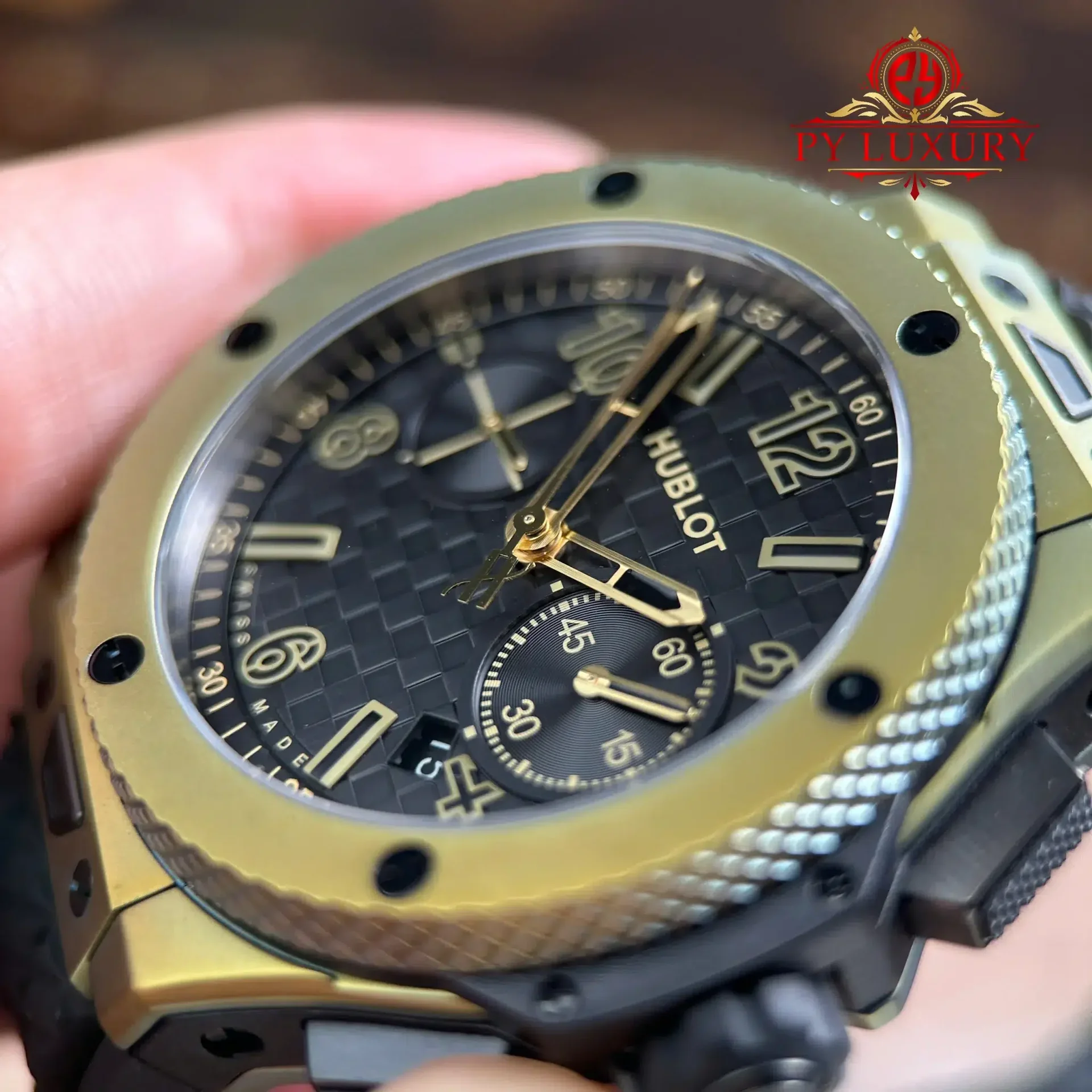 Hublot Big Bang Chronograph 20th Anniversary Full Magic Gold Best Replica BBA 43mm - 图片 9