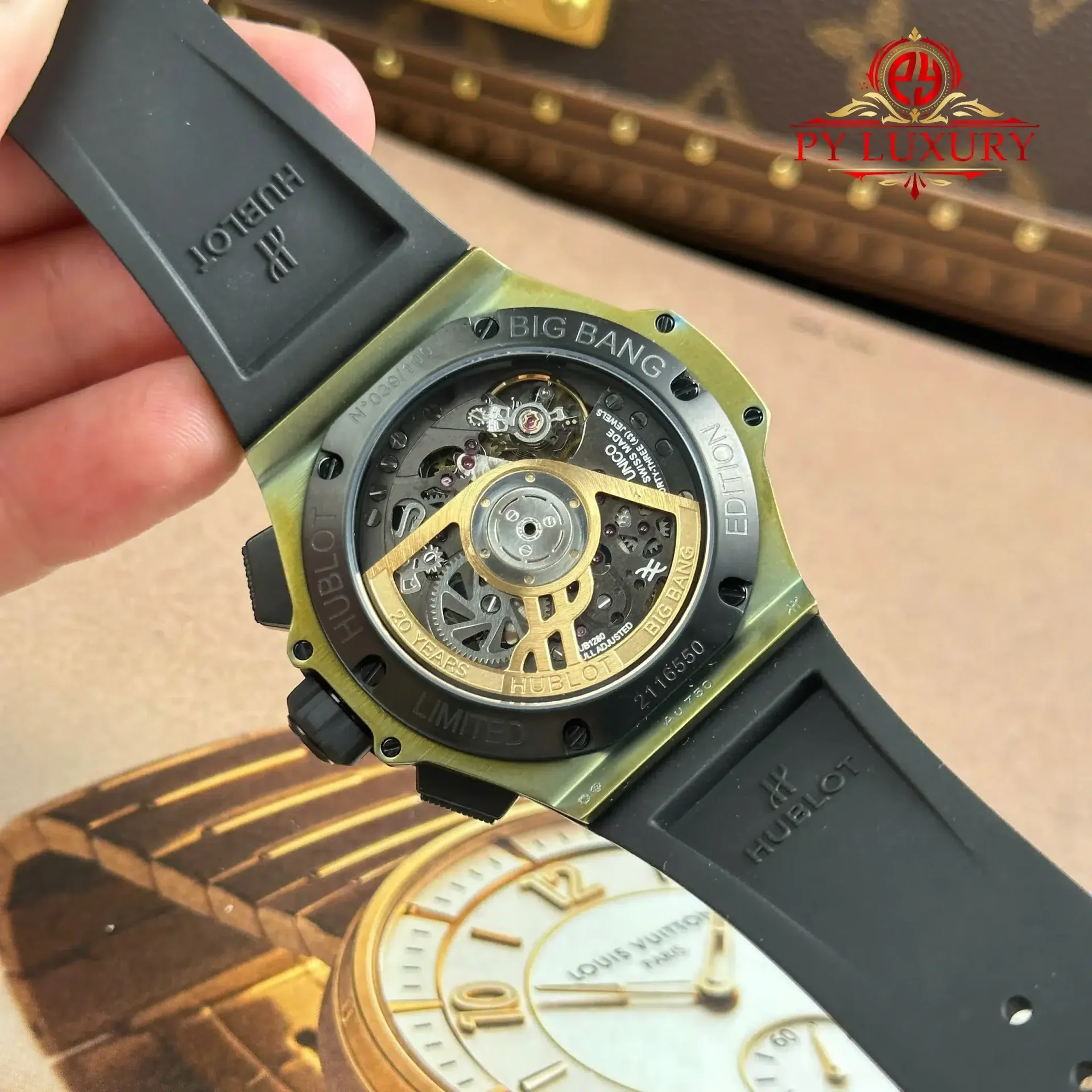 Hublot Big Bang Chronograph 20th Anniversary Full Magic Gold Best Replica BBA 43mm - 图片 13