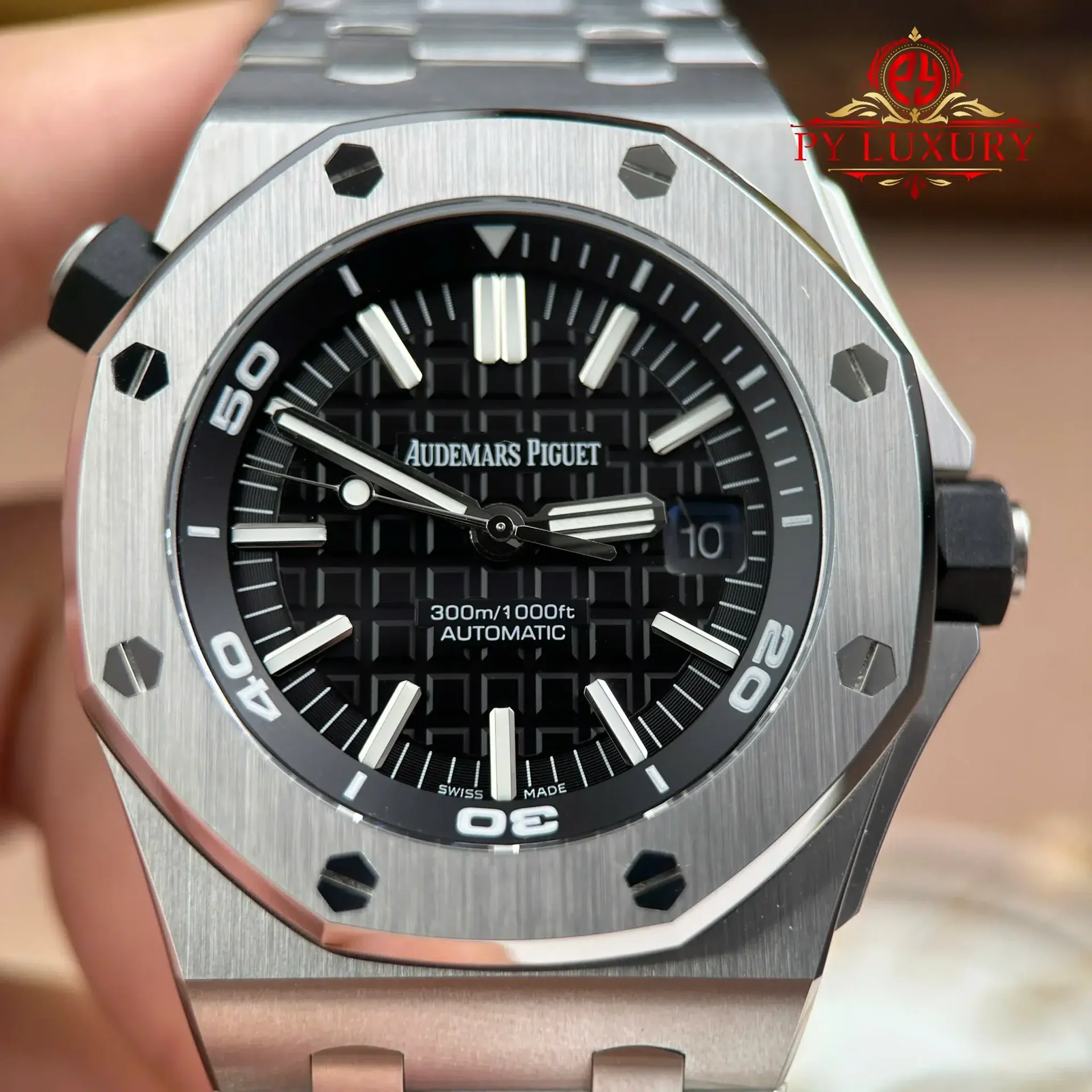Audemars Piguet Royal Oak Offshore Diver 15710ST Steel Bracelet Black Dial 1:1 Best Replica APSF 42mm - 图片 4