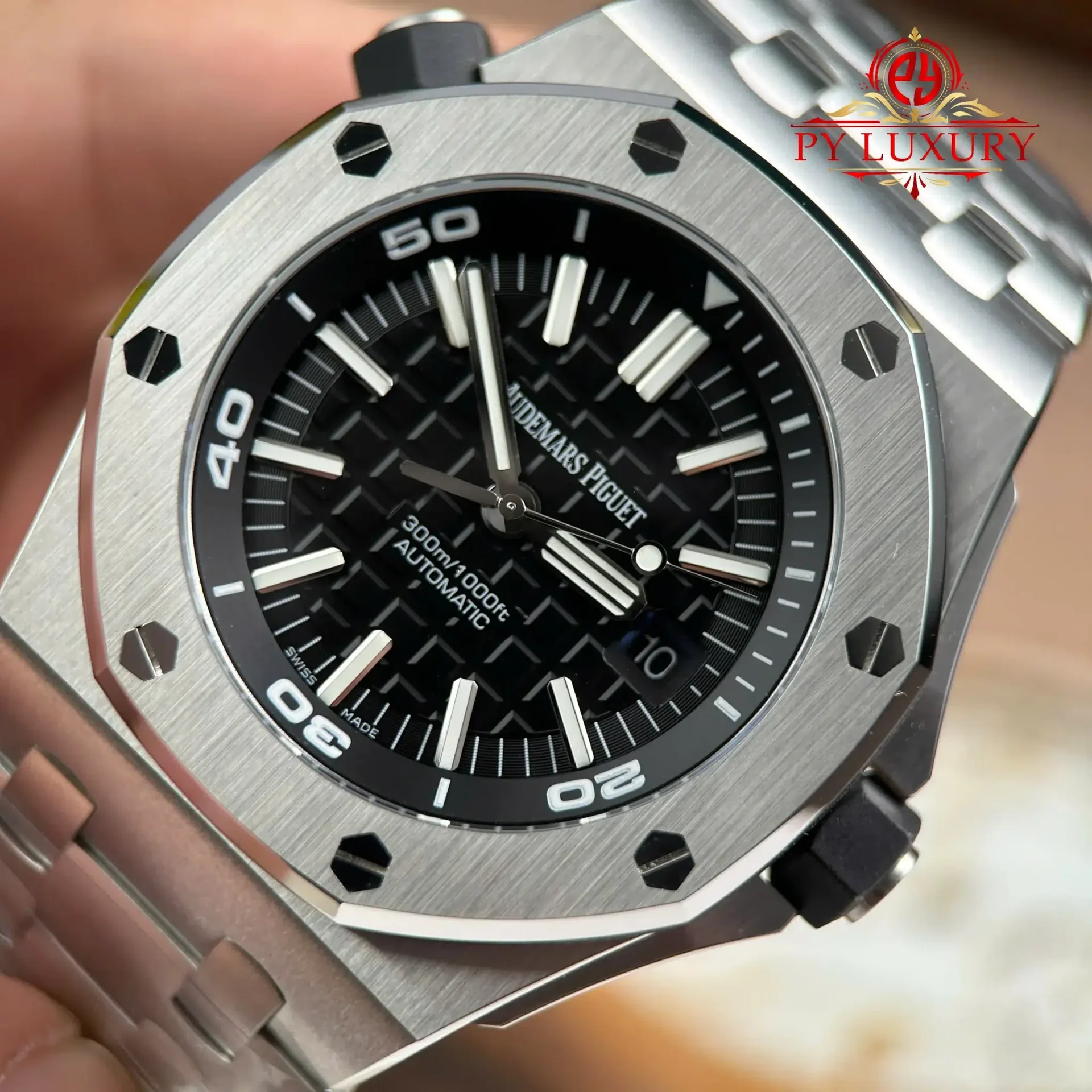 Audemars Piguet Royal Oak Offshore Diver 15710ST Steel Bracelet Black Dial 1:1 Best Replica APSF 42mm - 图片 5