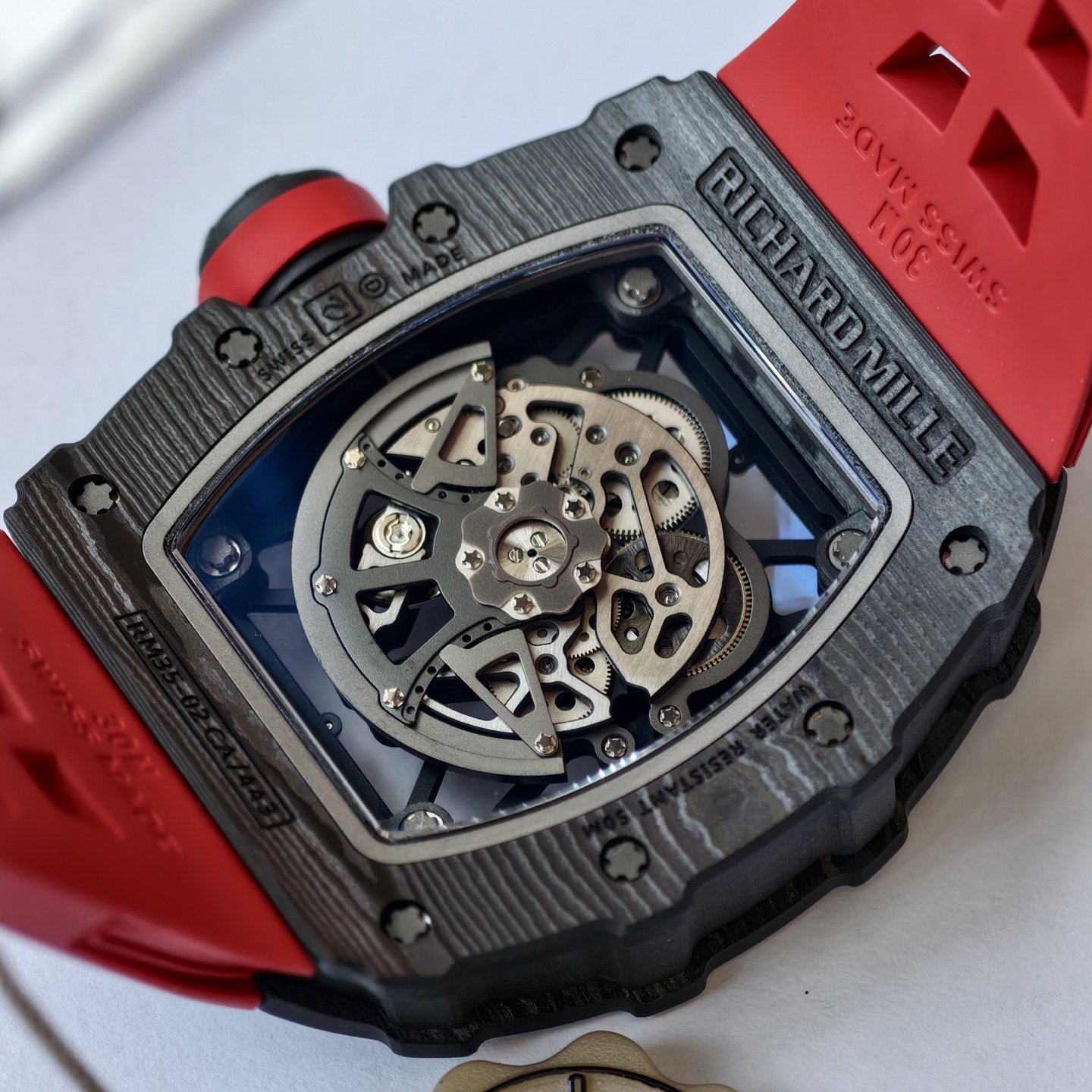 Richard Mille RM35-02 Rafael Nadal Black Carbon TPT 1:1 Super Clone Top Quality Custom Made Umi Factory 49.94mm x 44.5mm (Free Sprung) - 图片 8