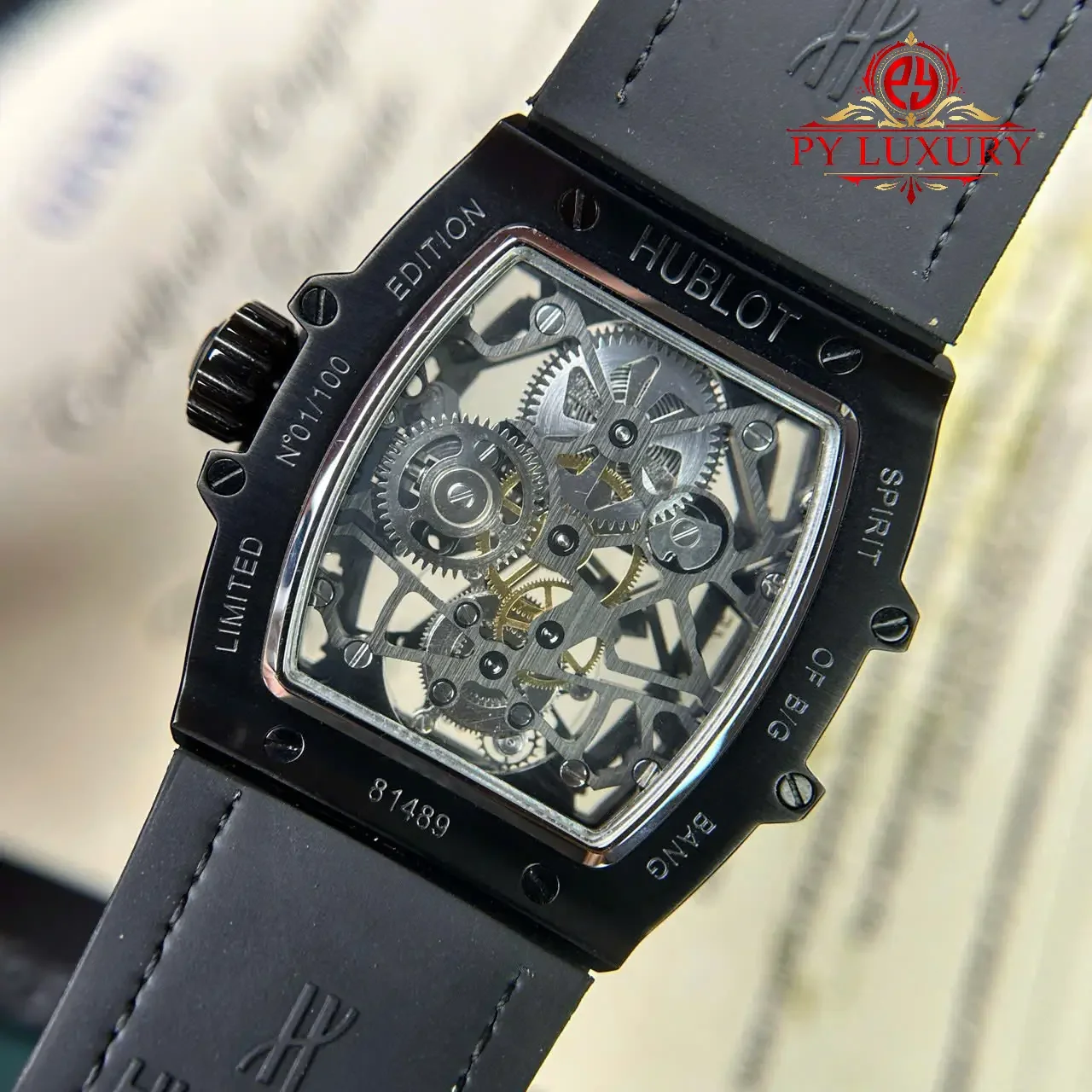 Hublot Spirit of Big Bang Tourbillon Skeleton Dial Black Ceramic Best Replica 45mm - 图片 7