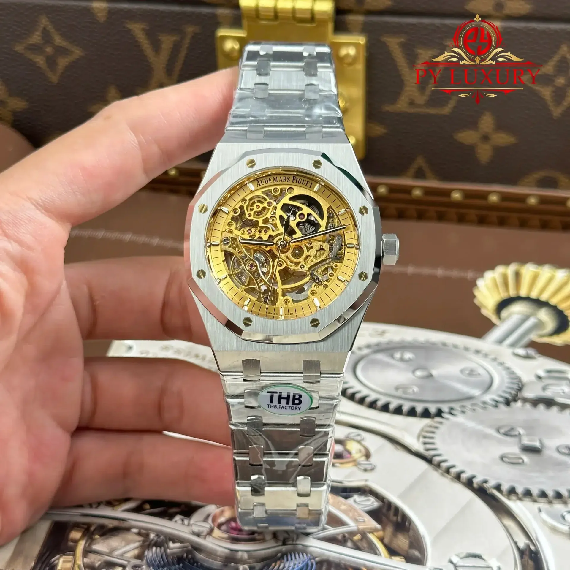 Audemars Piguet Royal Oak 15407ST Openworked Pink Gold Tone Dial 1:1 Best Replica THB 41mm