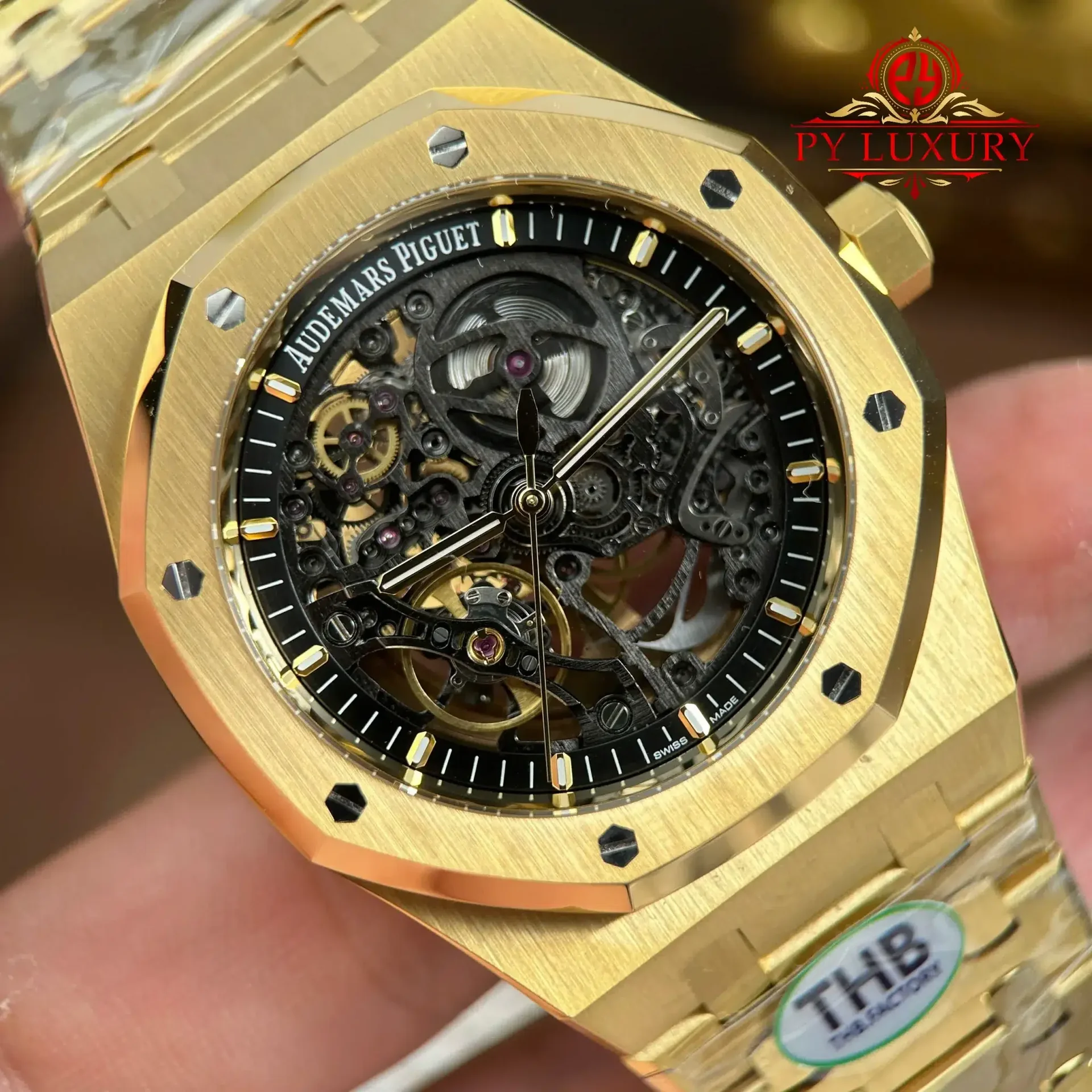 Audemars Piguet Royal Oak Openworked Skeleton Dial 15407BA Yellow Gold 1:1 Best Replica THB 41mm - 图片 4