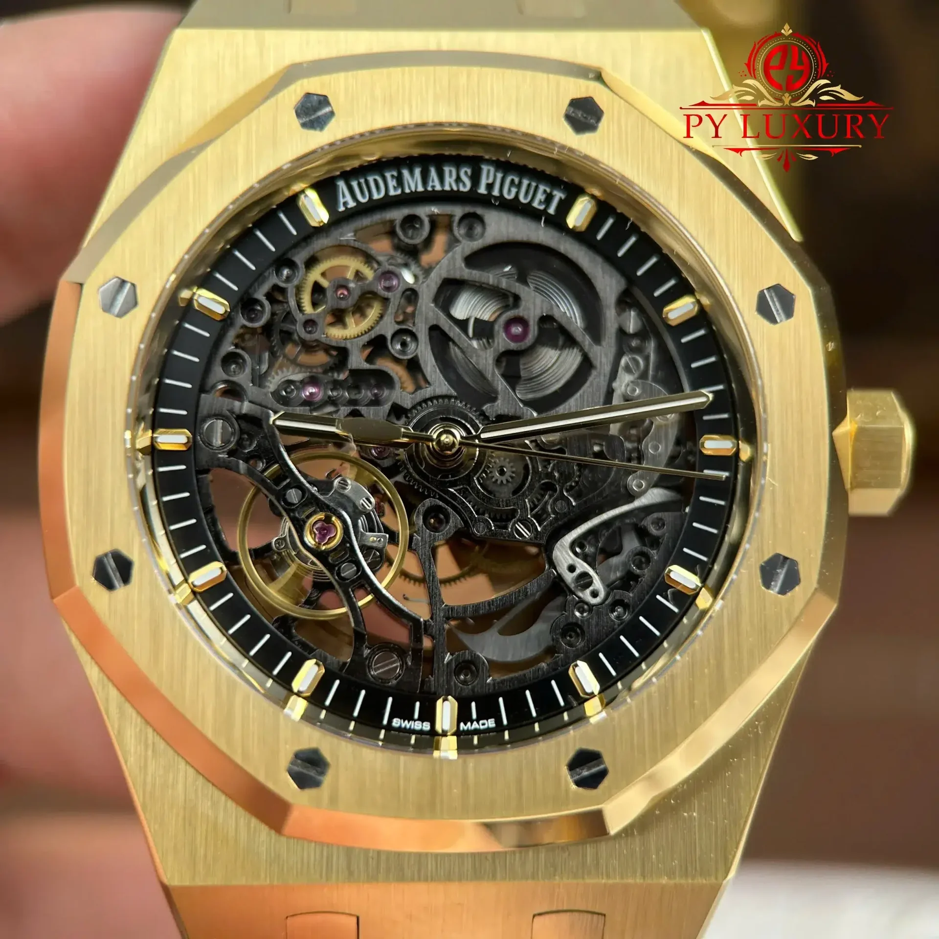 Audemars Piguet Royal Oak Openworked Skeleton Dial 15407BA Yellow Gold 1:1 Best Replica THB 41mm - 图片 5