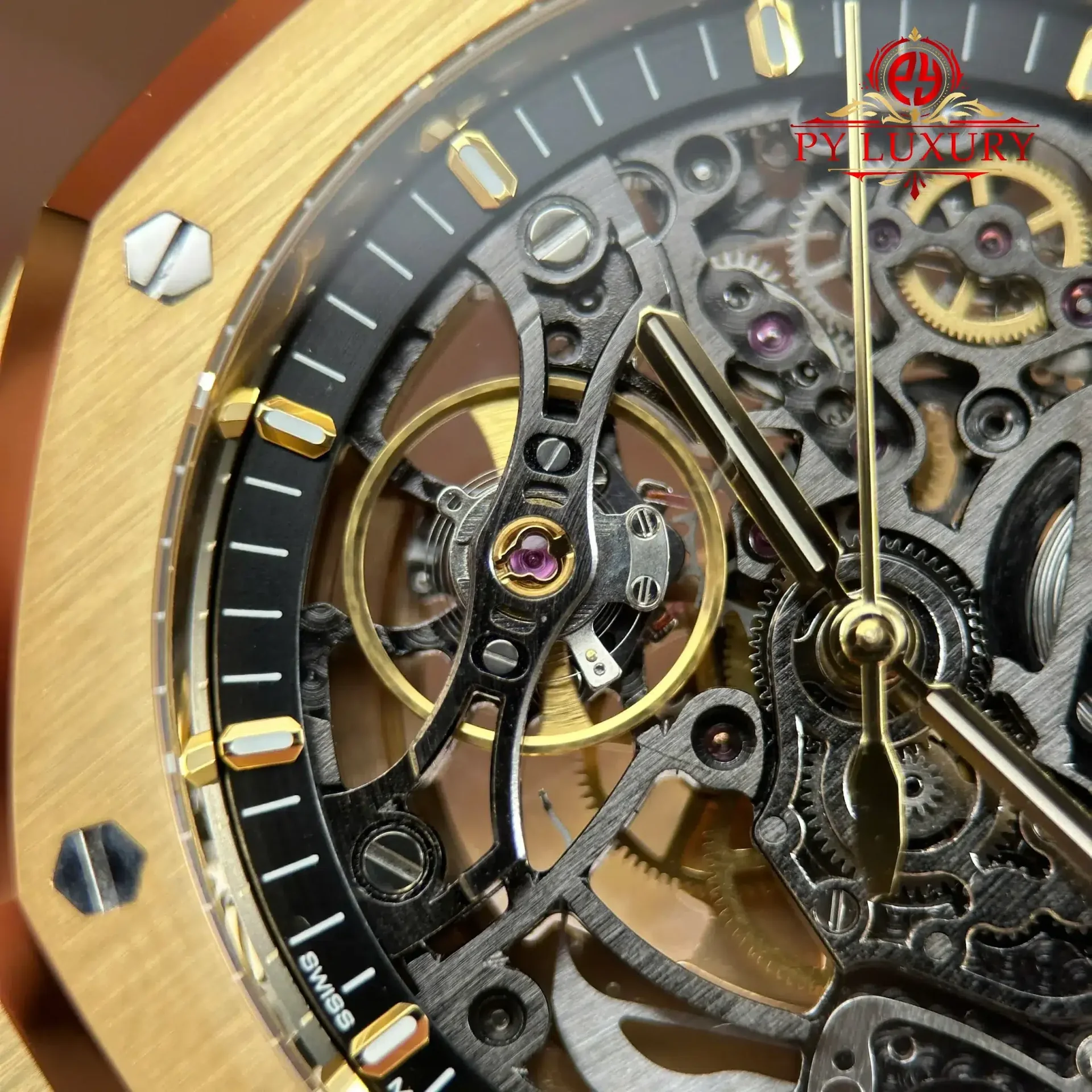 Audemars Piguet Royal Oak Openworked Skeleton Dial 15407BA Yellow Gold 1:1 Best Replica THB 41mm - 图片 8