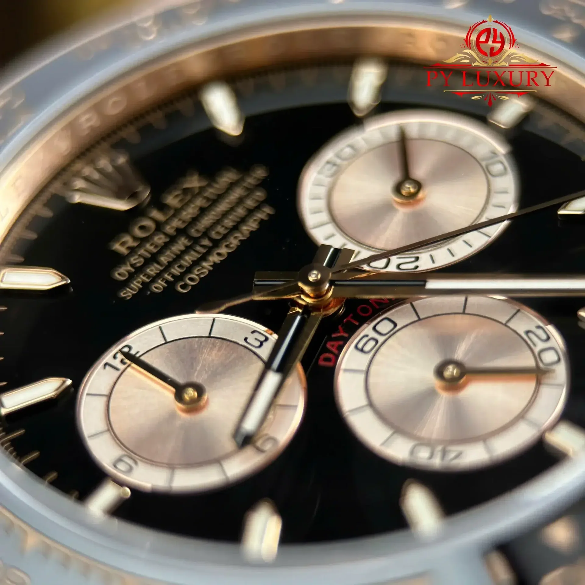Rolex Daytona 126515LN-0002 Rose Gold Bright Black & Sundust Luminous Dial Oysterflex Bracelet 1:1 Best Replica VSF 40mm - 图片 6