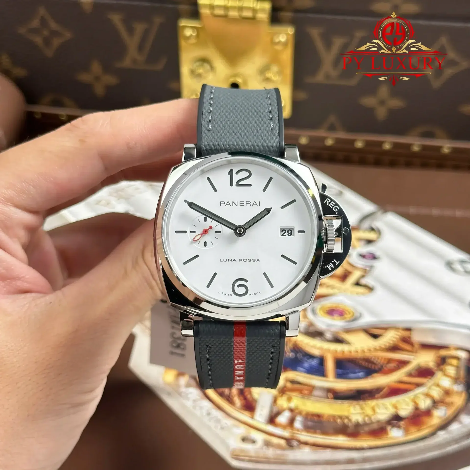 Panerai Luminor Due Luna Rossa PAM1381 White Dial Rubber Strap 1:1 Best Replica VSF 42mm