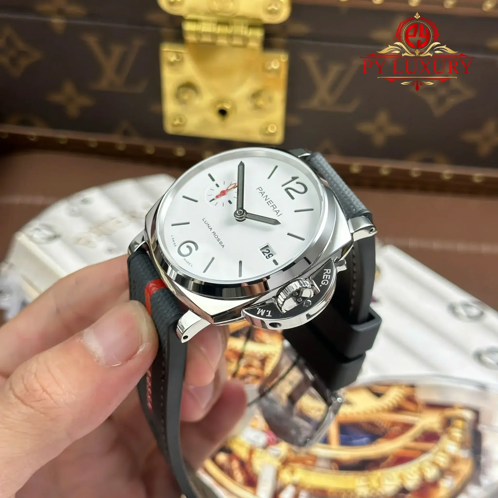 Panerai Luminor Due Luna Rossa PAM1381 White Dial Rubber Strap 1:1 Best Replica VSF 42mm - 图片 3