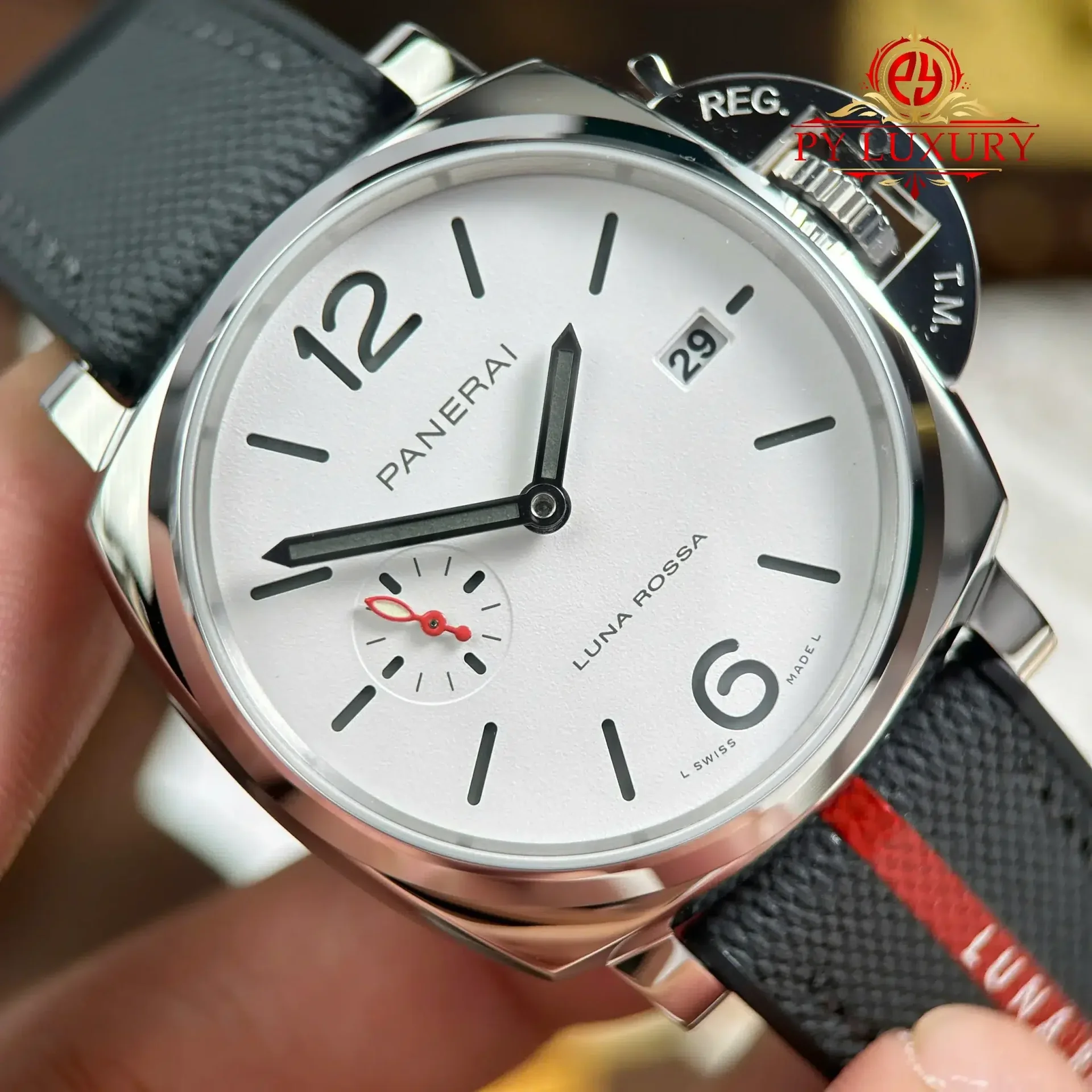 Panerai Luminor Due Luna Rossa PAM1381 White Dial Rubber Strap 1:1 Best Replica VSF 42mm - 图片 4