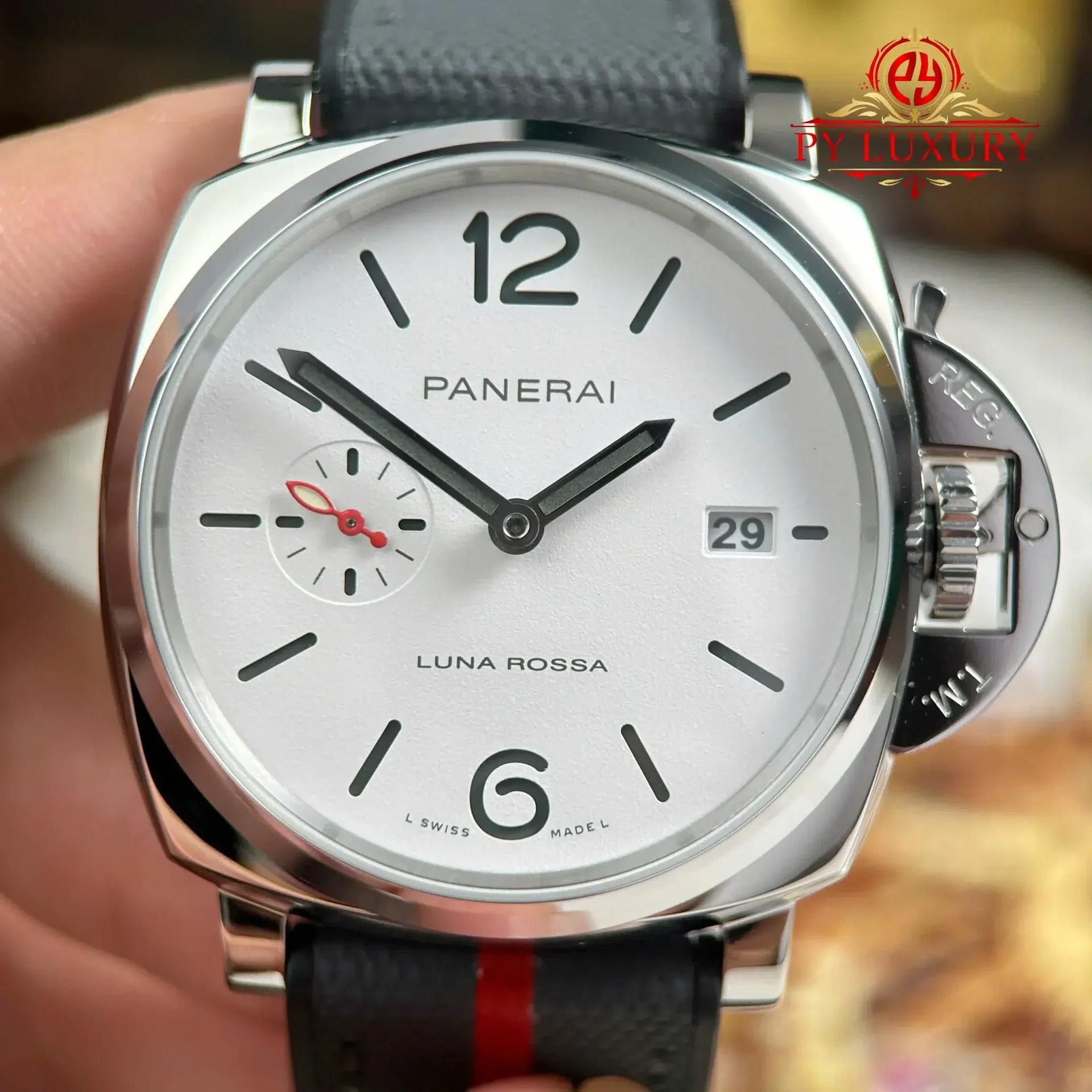 Panerai Luminor Due Luna Rossa PAM1381 White Dial Rubber Strap 1:1 Best Replica VSF 42mm - 图片 5
