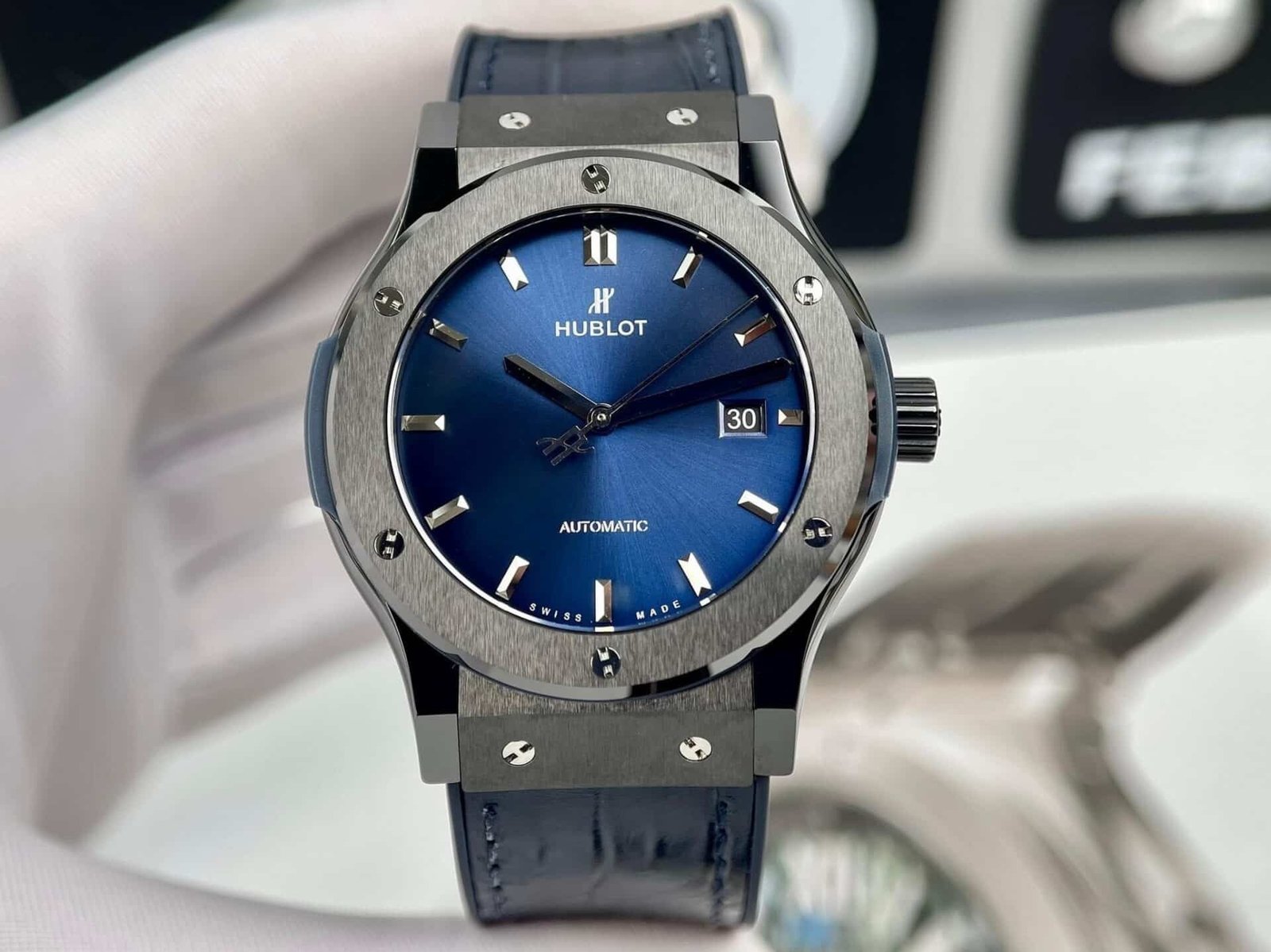 Hublot Classic Fusion Black Ceramic Blue Dial SW300 Movement 1:1 Replica JJZ 42mm