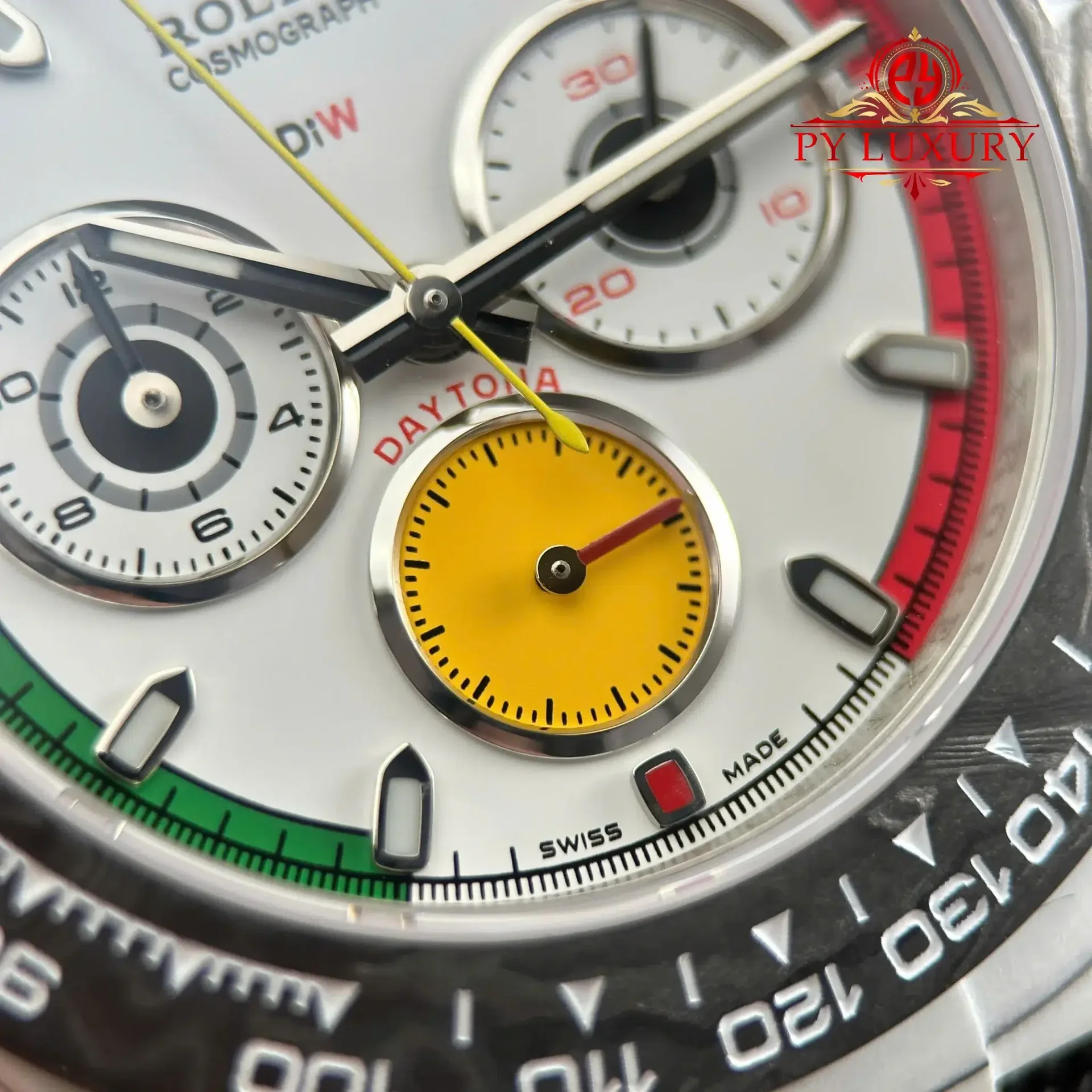 Rolex Daytona DiW Ferrari CarboQuartz White Dial Nylon Strap 1:1 Best Replica 40mm - 图片 7