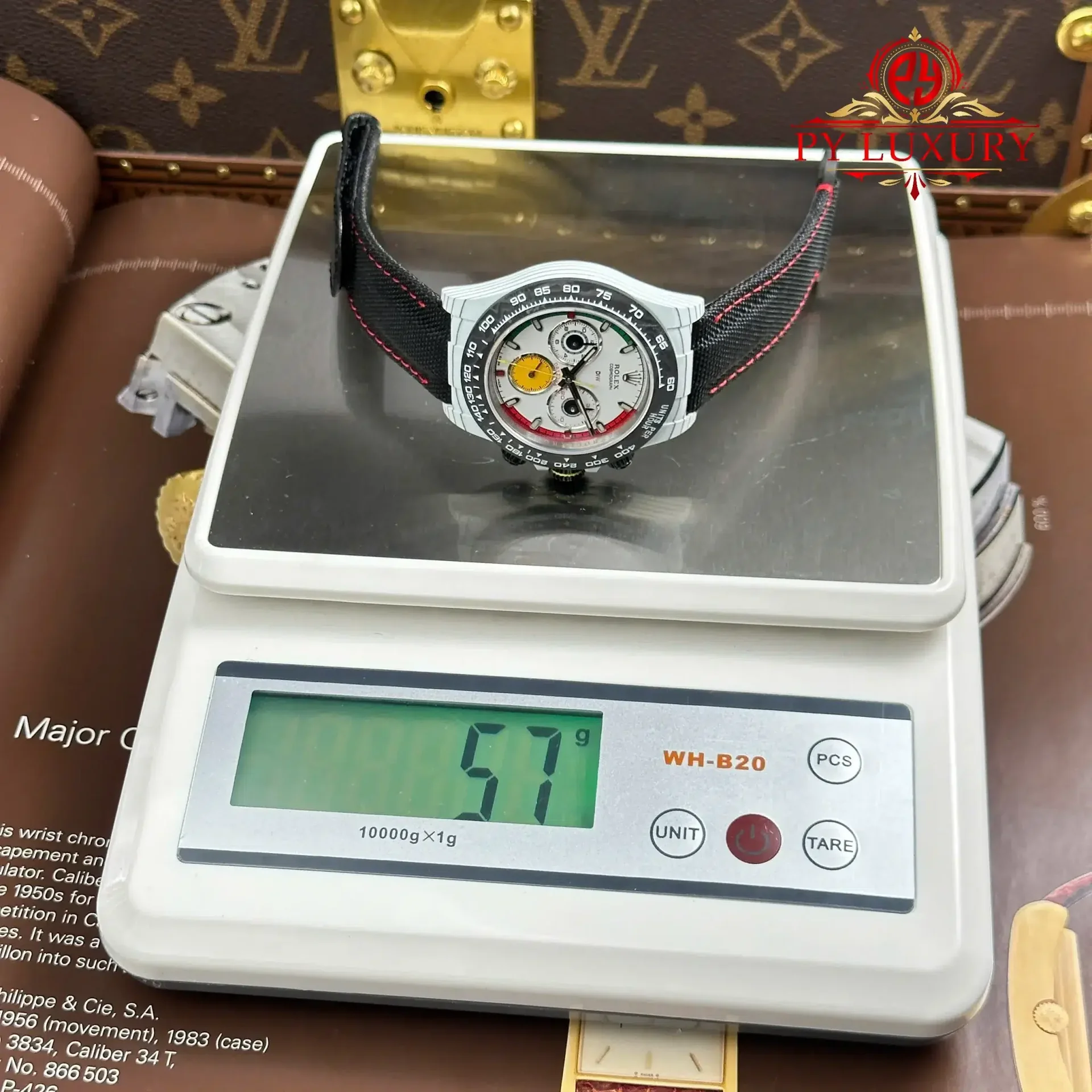 Rolex Daytona DiW Ferrari CarboQuartz White Dial Nylon Strap 1:1 Best Replica 40mm - 图片 14