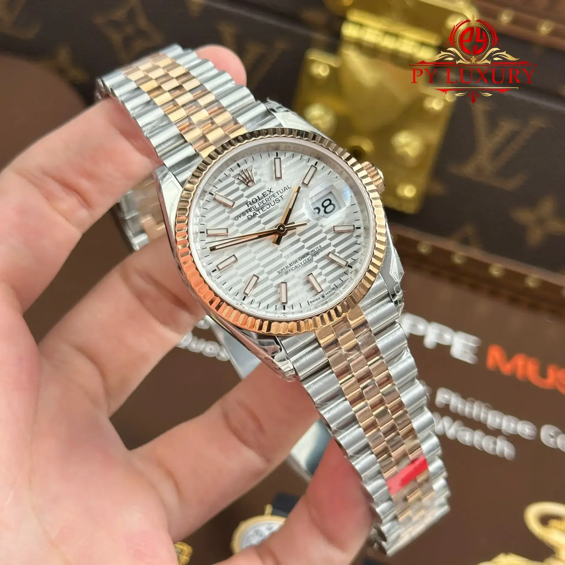 Rolex Datejust 126231 Two Tone Rose Gold Silver Fluted-Motif Luminous Dial Jubilee Bracelet 1:1 Best Replica 36mm - 图片 2