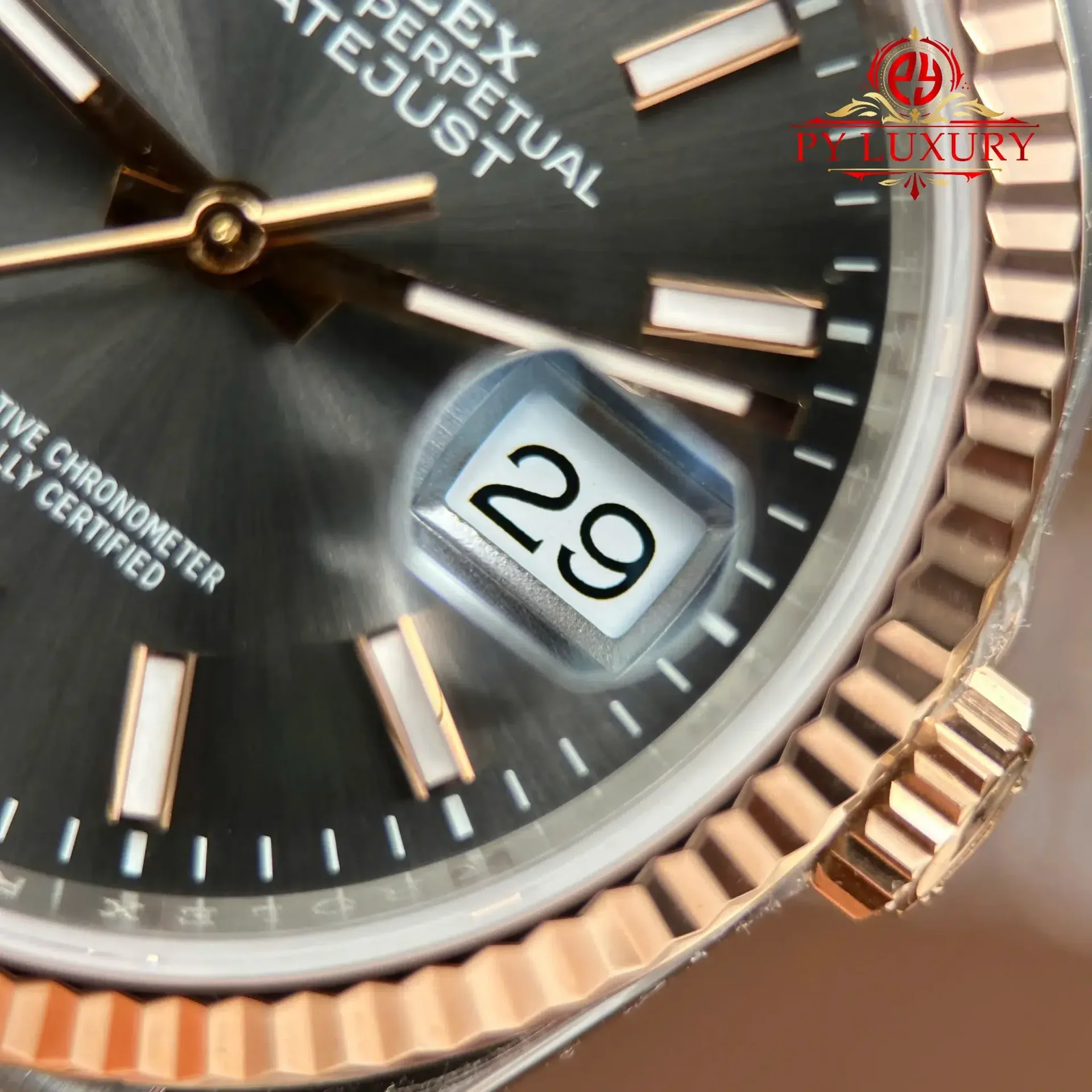 Rolex Datejust 126231 Rose Gold/Steel Slate Index Dial Jubilee Bracelet 1:1 Best Replica 36mm - 图片 7