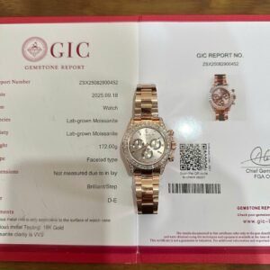 Rolex Daytona 126595TBR-0001 18K Rose Gold Plating Sundust Diamond-set Dial Custom Moissanite 1:1 Best Replica 40mm