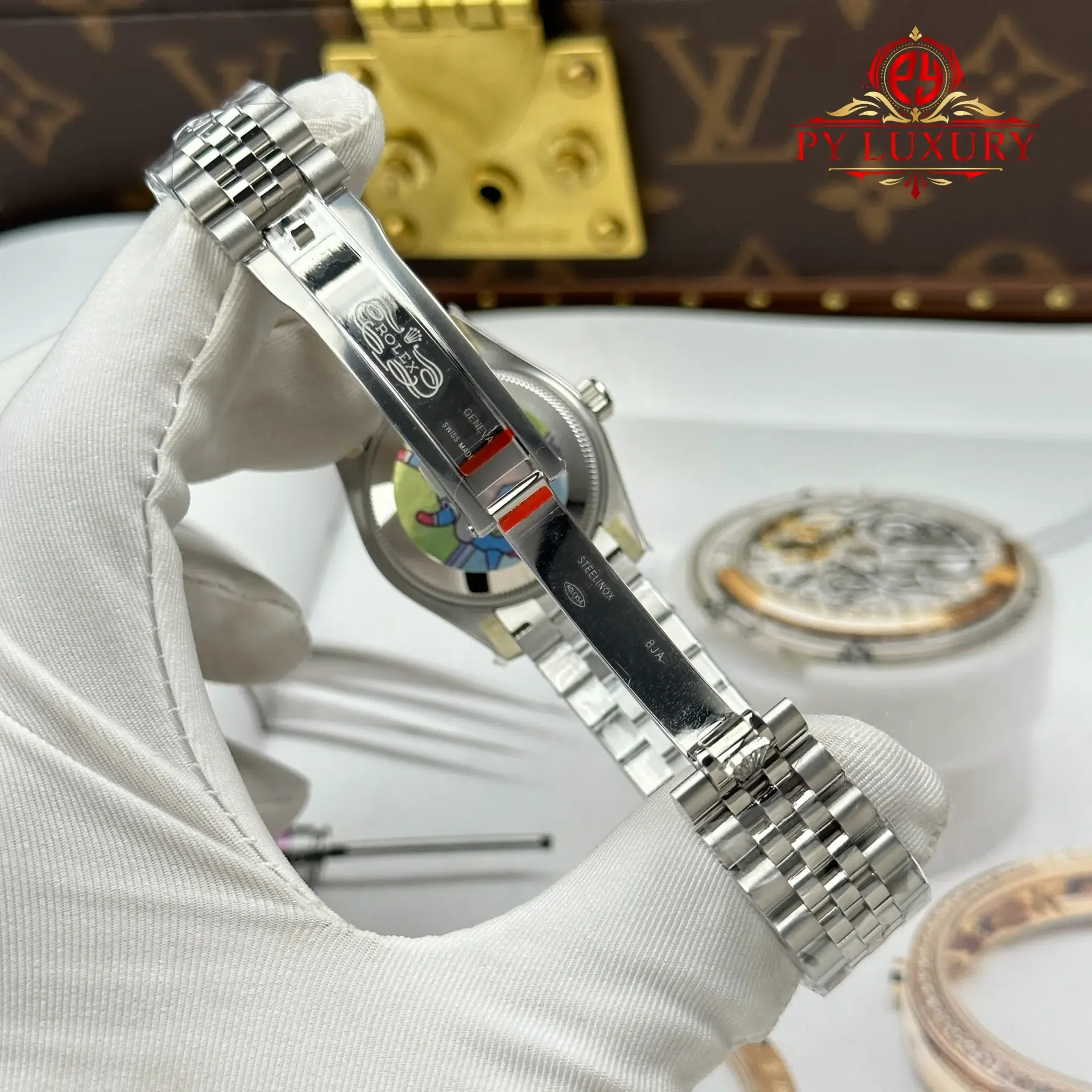 Rolex Datejust Pink Dial Stone-Set Bezel Jubilee Best Replica 31mm - 图片 10
